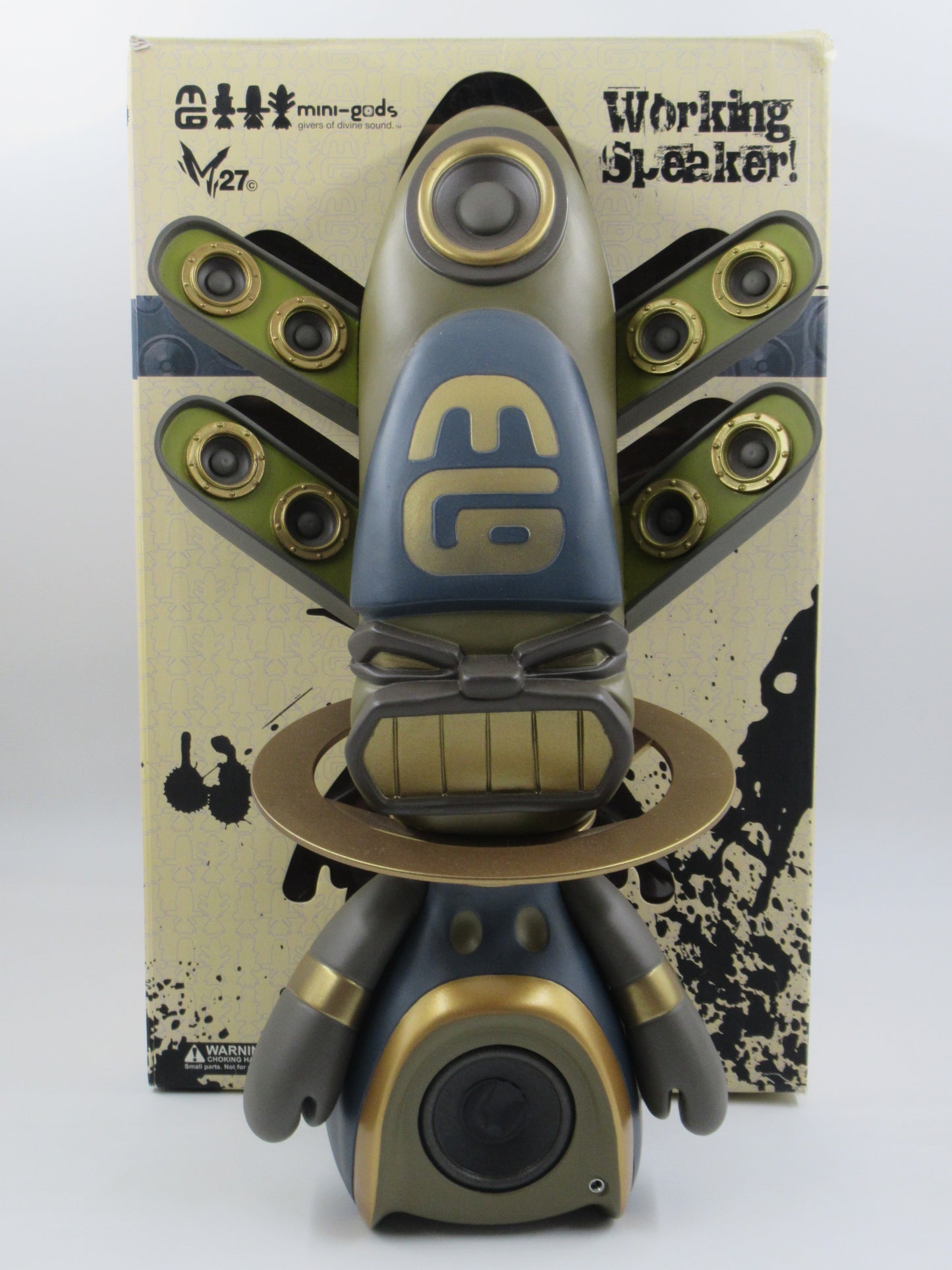 MINI-GODS MG1 Brazil Gold Grillz Speaker - Marka27 x ThreeZero (2007) Vinyl Art Toy