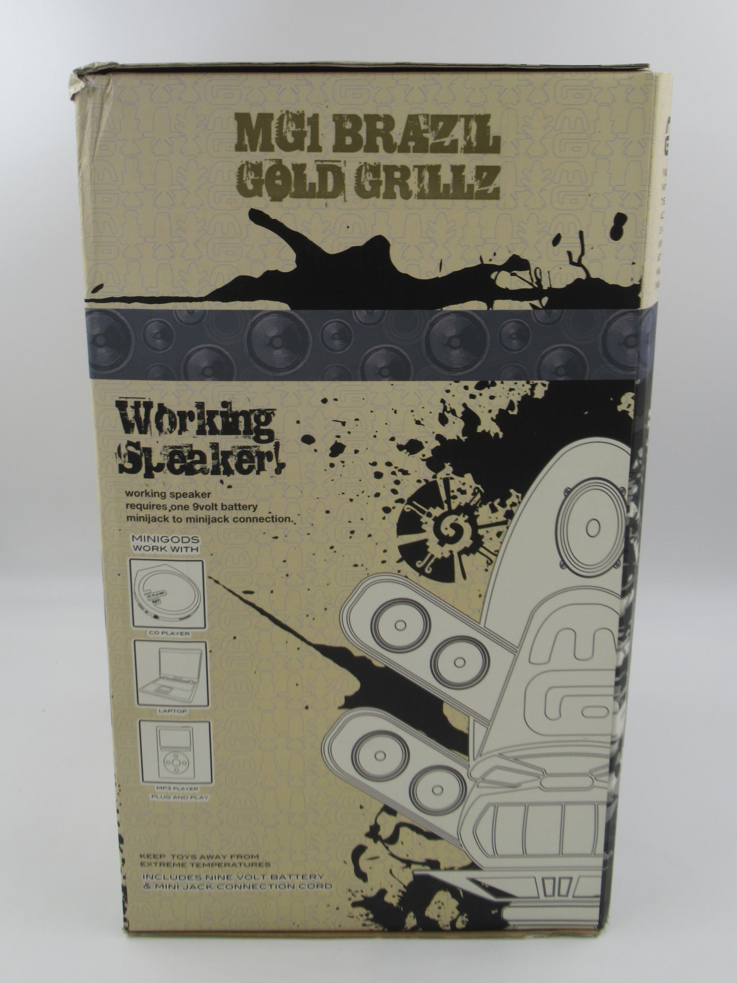 MINI-GODS MG1 Brazil Gold Grillz Speaker - Marka27 x ThreeZero (2007) Vinyl Art Toy