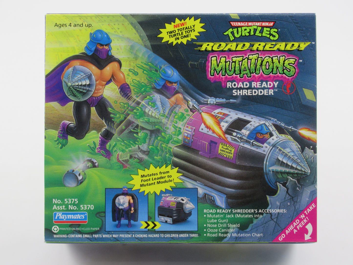 TMNT Splinter & Shredder Road Ready Mutations 4.5" Figures Teenage Mutant Ninja Turtles - Playmates (1993)