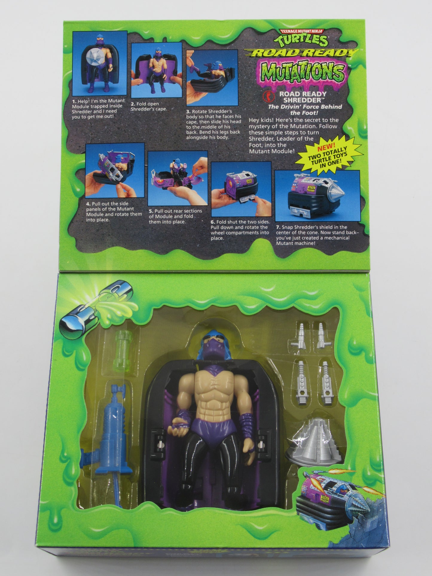 TMNT Splinter & Shredder Road Ready Mutations 4.5" Figures Teenage Mutant Ninja Turtles - Playmates (1993)