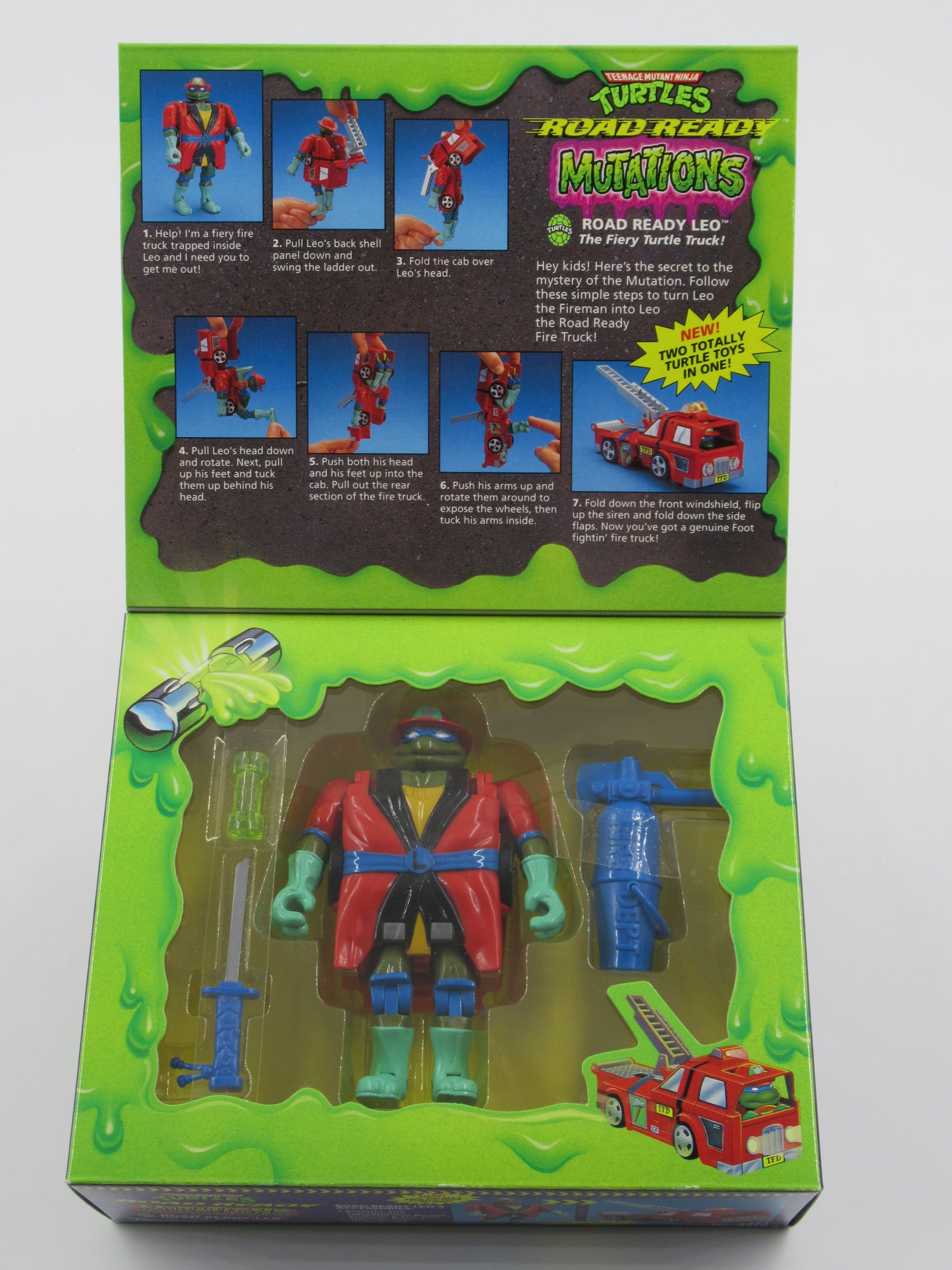 TMNT Leo + Don Road Ready Mutations 4.5" Figures Teenage Mutant Ninja Turtles - Playmates (1993)