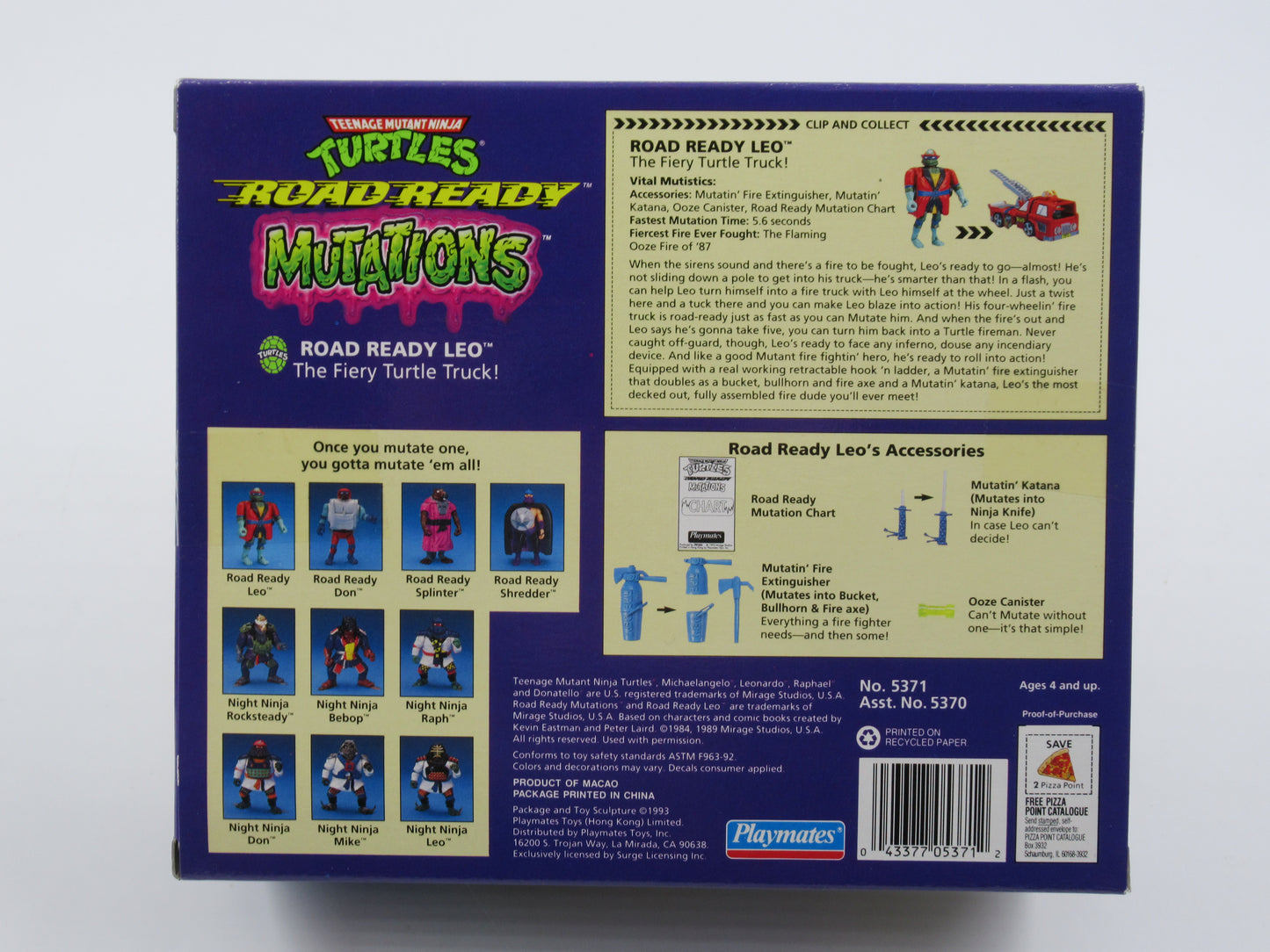 TMNT Leo + Don Road Ready Mutations 4.5" Figures Teenage Mutant Ninja Turtles - Playmates (1993)