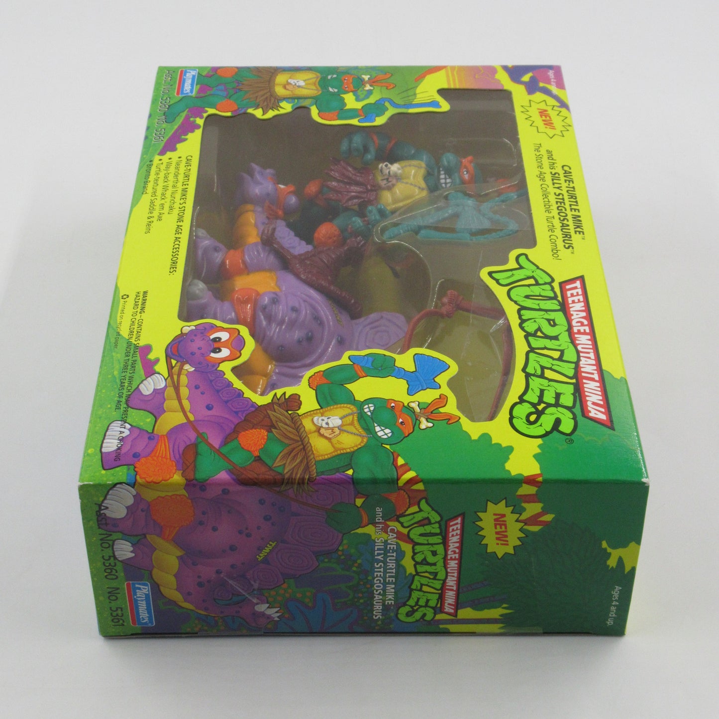 TMNT Cave-Turtle Mike and His Silly Stegosaurus 4" Figure Teenage Mutant Ninja Turtles - Playmates (1993)