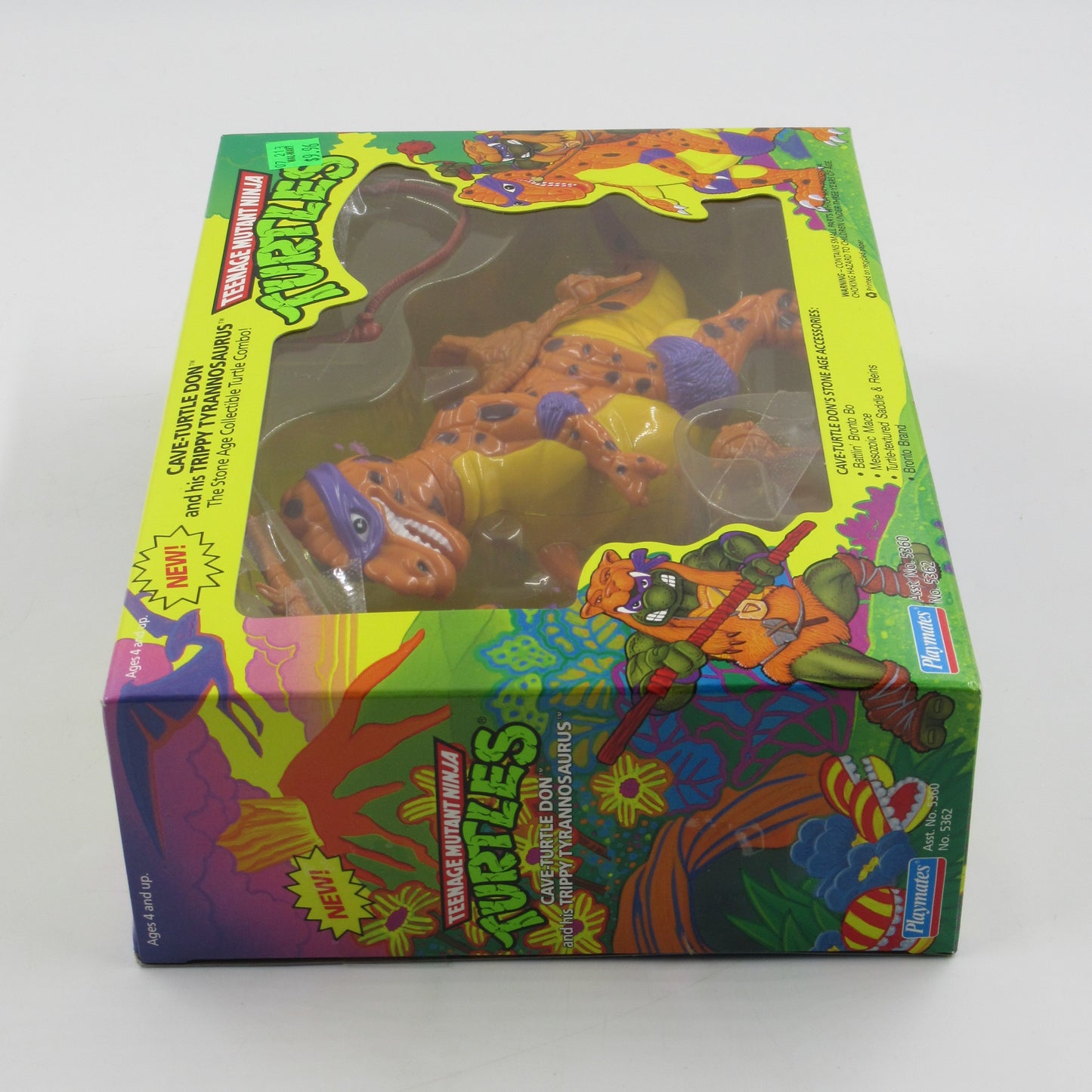 TMNT Cave-Turtle Don and his Trippy Tyrannosaurus 4" Figure Teenage Mutant Ninja Turtles - Playmates (1993)