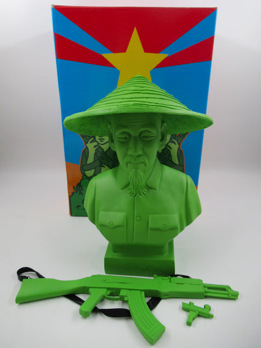 HO CHI MINH Lime Green Bust - Kozik x Ultraviolence (2007) Limited Art Toy with Box