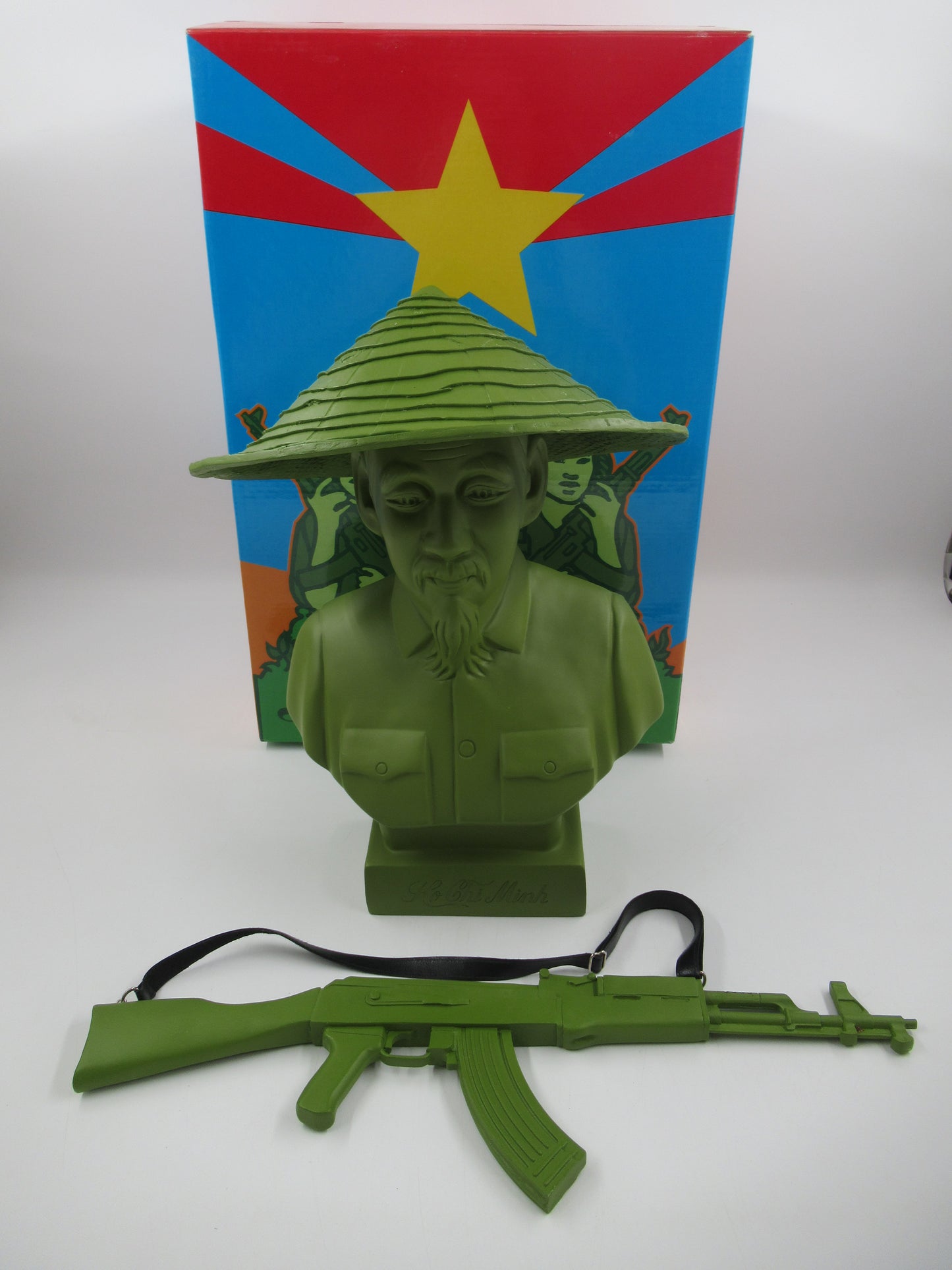 HO CHI MINH Army Green Bust - Kozik x Ultraviolence (2007) Juxtapoz Exclusive Limited Art Toy with Box