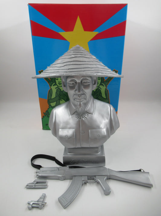 HO CHI MINH Silver Bust - Kozik x Ultraviolence (2007) Chindogu Gallery Exclusive Limited Art Toy with Box