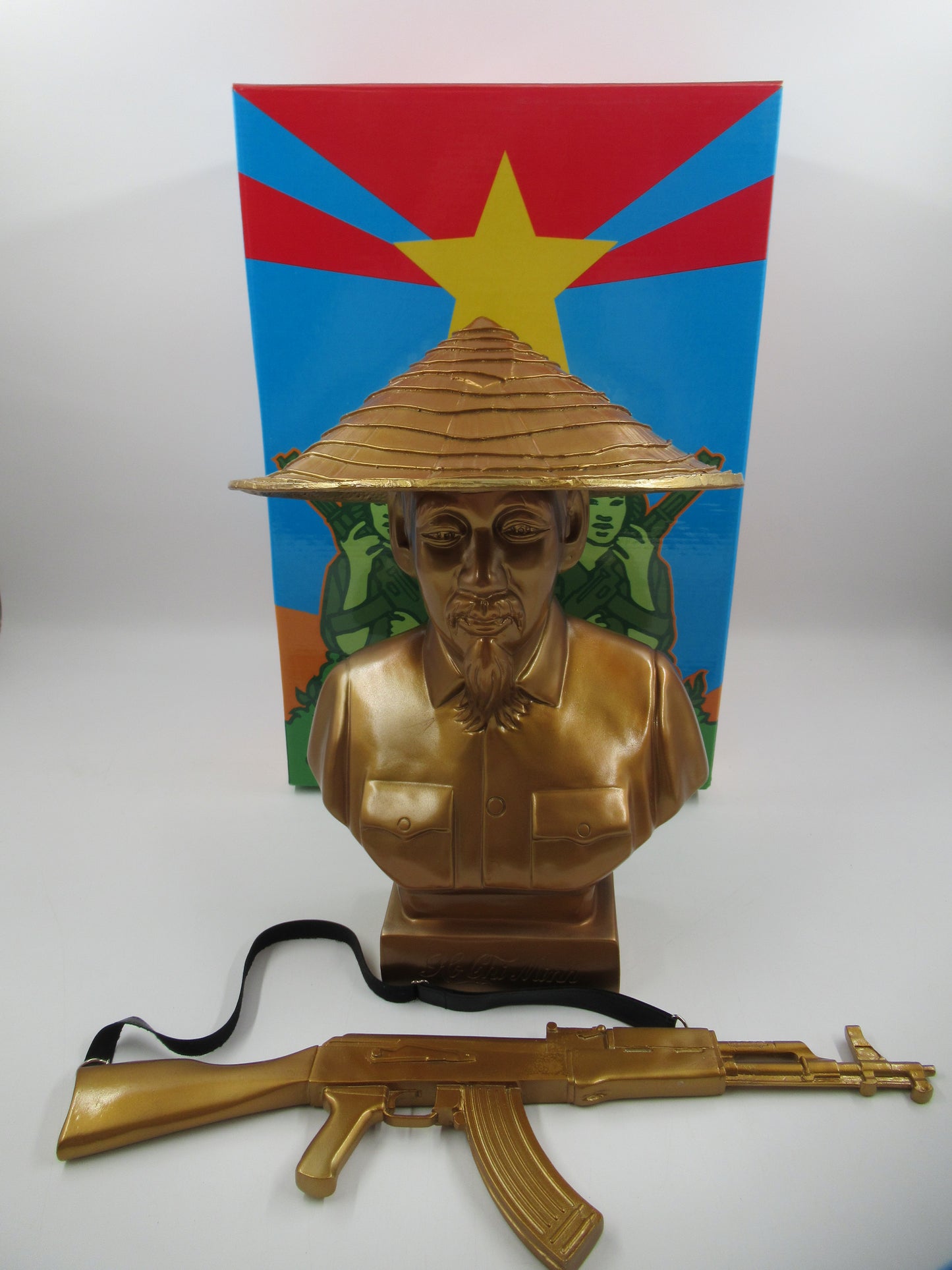 HO CHI MINH Bronze Bust - Kozik x Ultraviolence (2007) 3DRetro Exclusive Limited Art Toy with Box