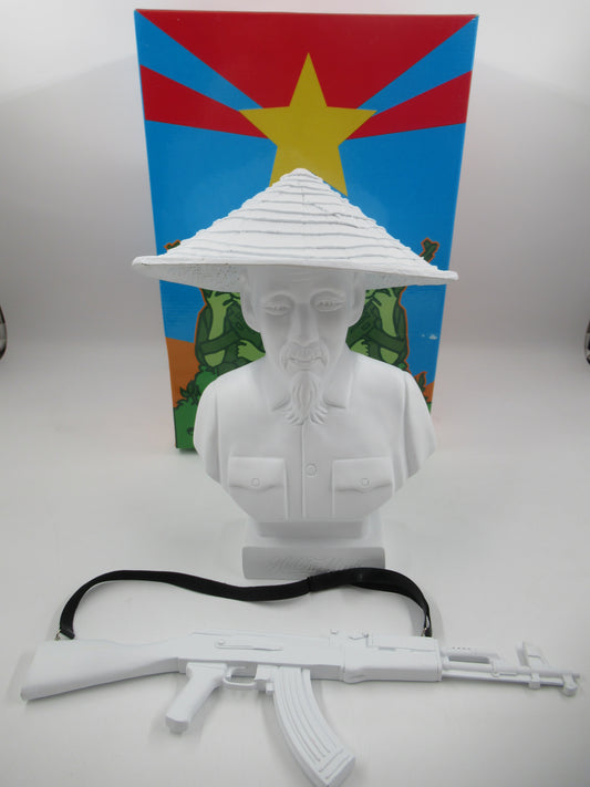 HO CHI MINH White Bust - Kozik x Ultraviolence (2007) Newbury Comics Exclusive Limited Art Toy with Box