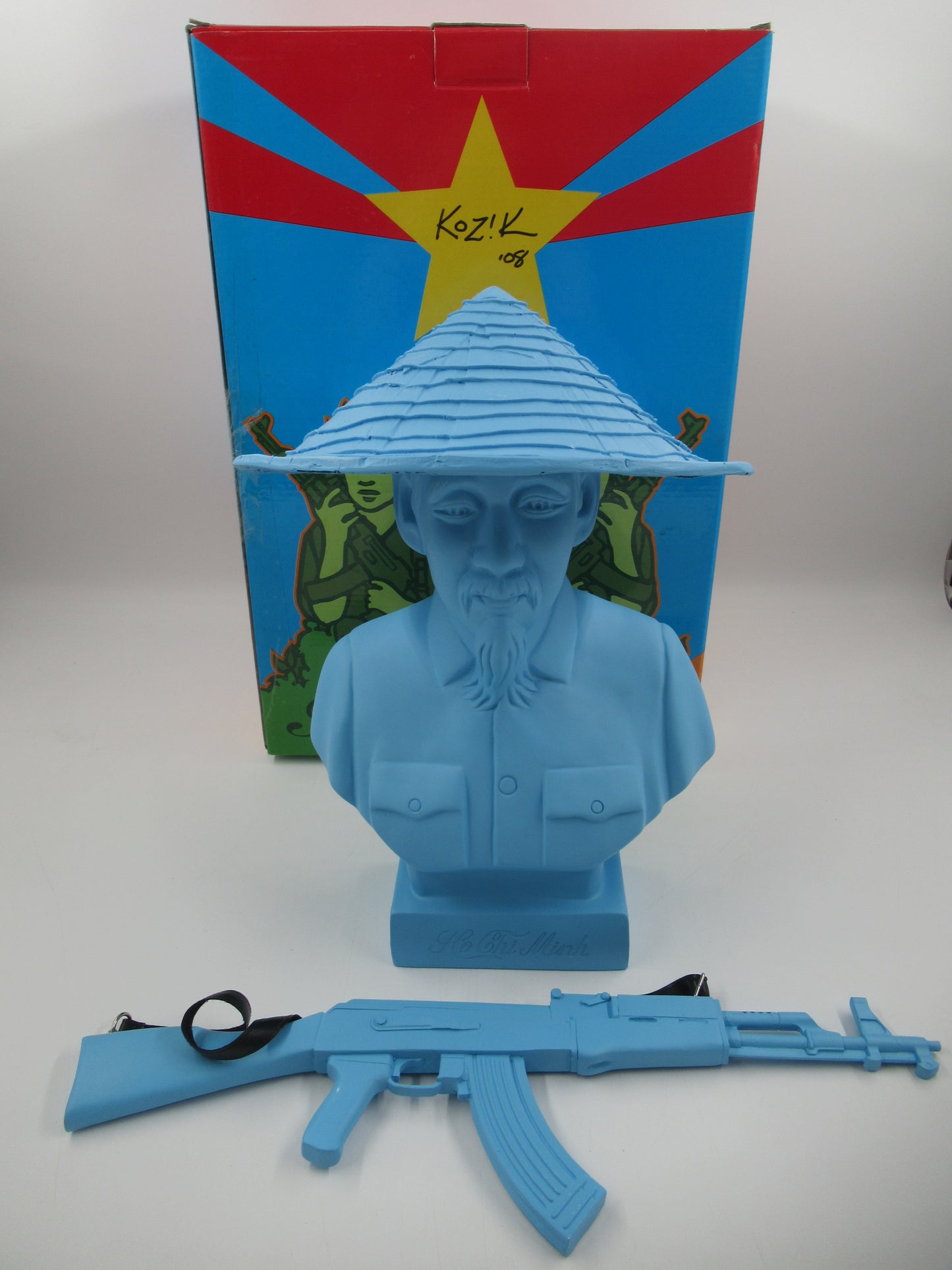 HO CHI MINH Blue Bust - Kozik x Ultraviolence (2007) SIGNED Strangekiss Exclusive Limited Art Toy with Box