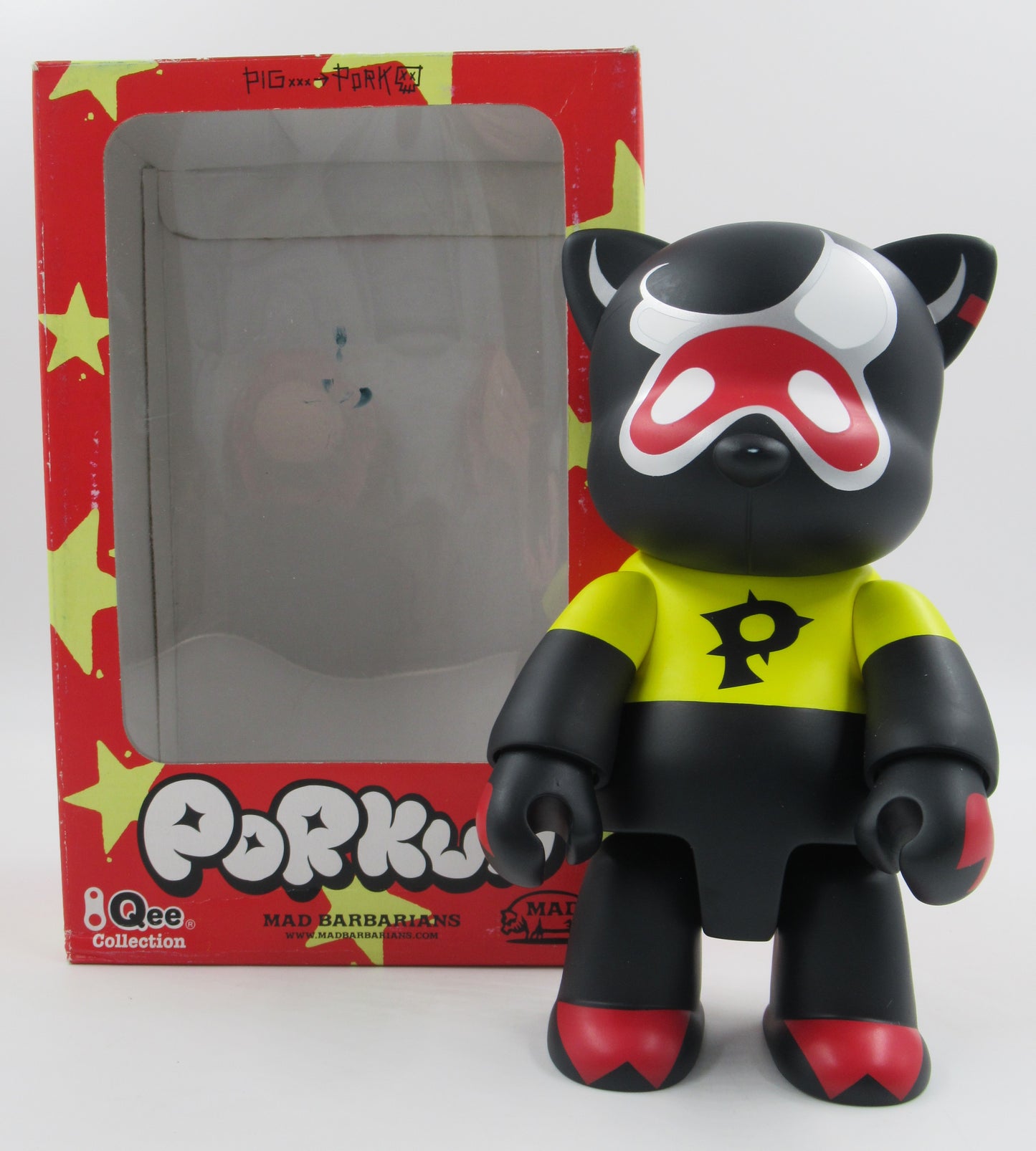 QEE COLLECTION Porkun 8" Vinyl Bear - Mad Barbarians x Toy2R (2004) Loose NYC Designer Urban Art Toy