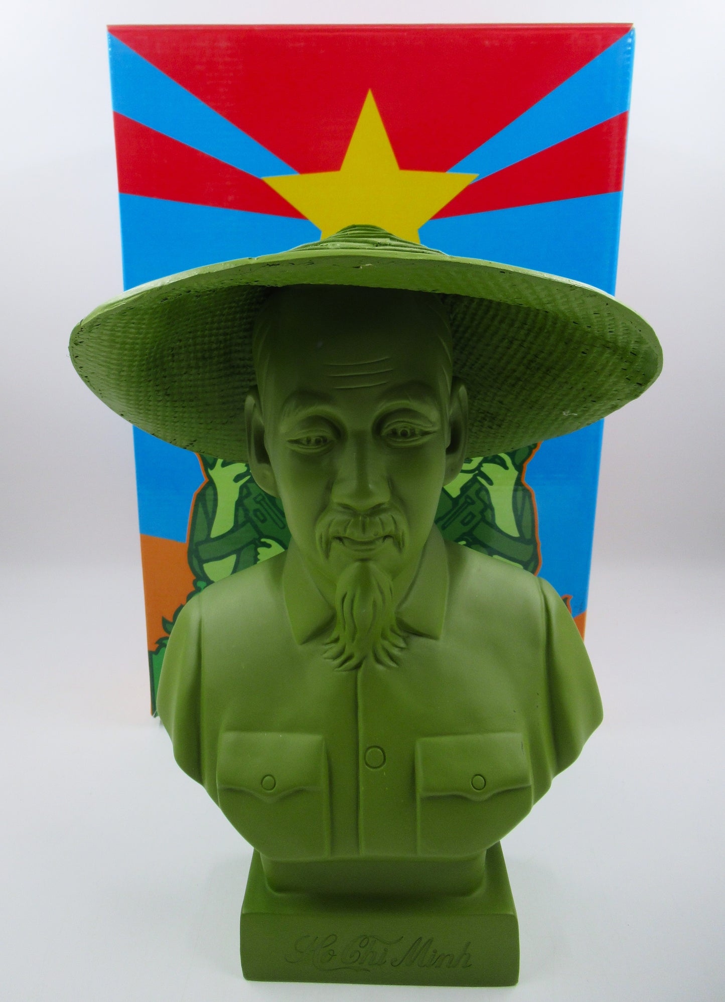 HO CHI MINH Army Green Bust - Kozik x Ultraviolence (2007) SIGNED Juxtapoz Exclusive Limited Art Toy with Box