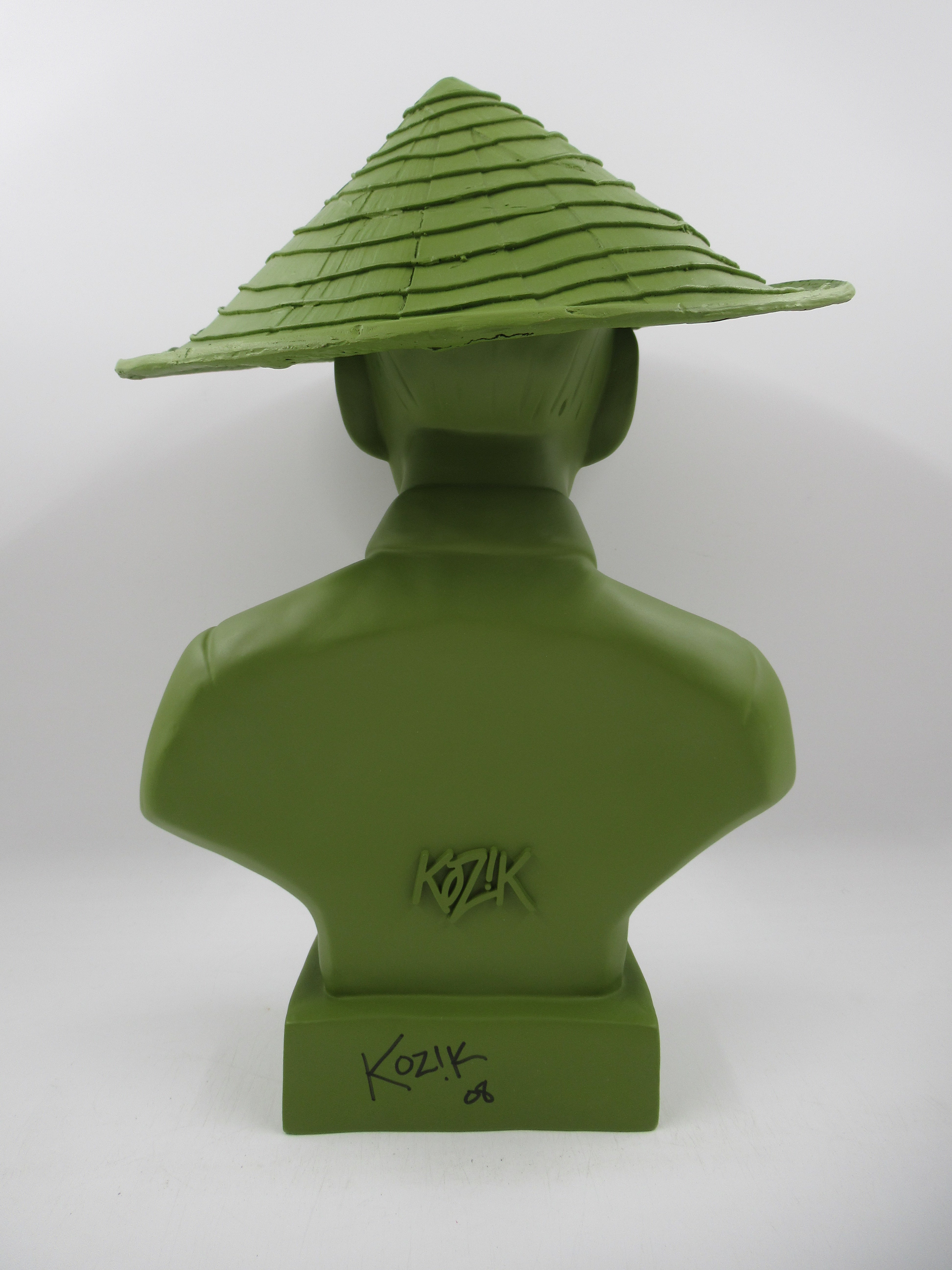 HO CHI MINH Army Green Bust - Kozik x Ultraviolence (2007) SIGNED Juxtapoz Exclusive Limited Art Toy with Box