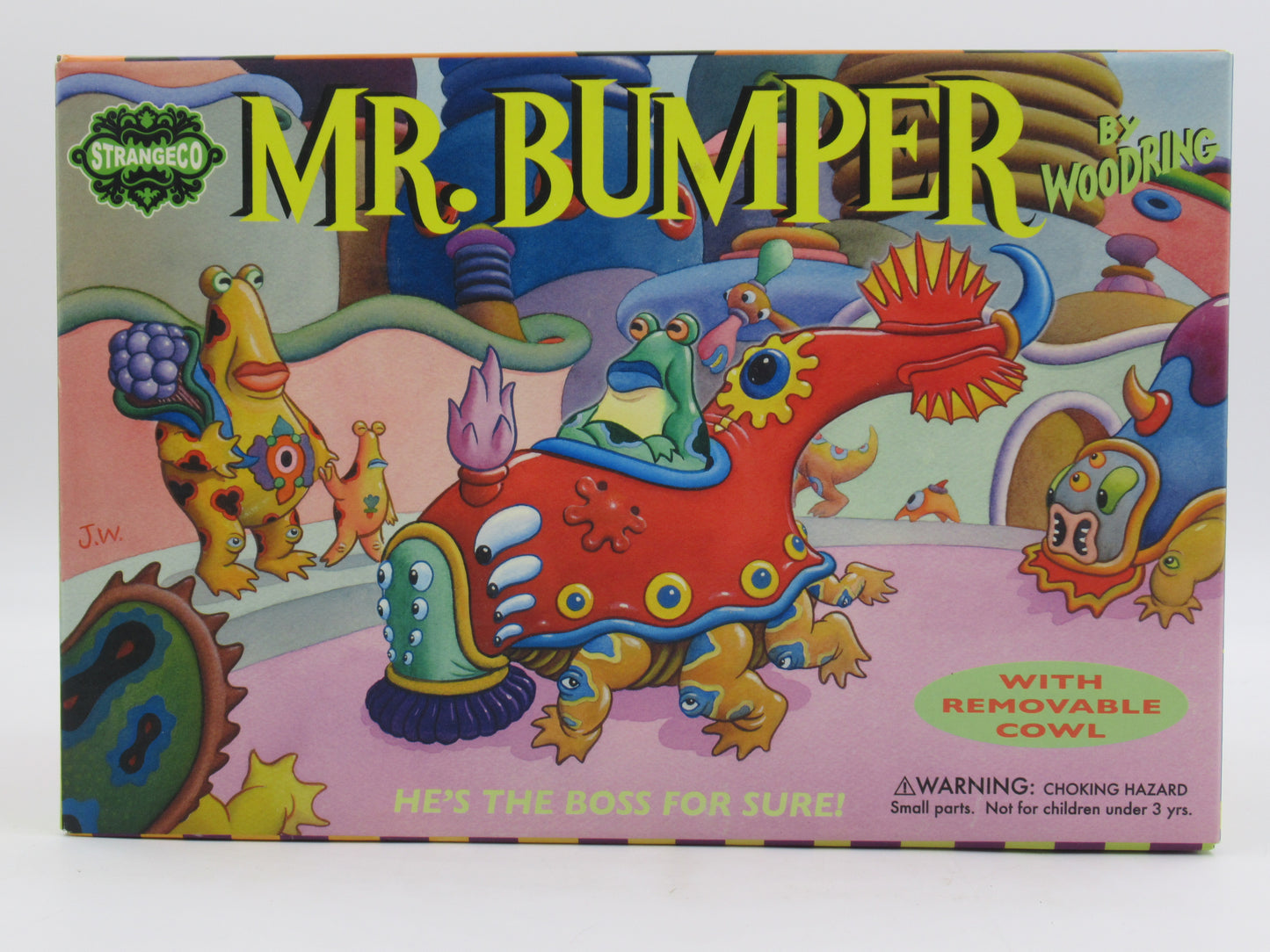 JIM WOODRING Mr. Bumper Vinyl Figure Black/Purple Variant - StrangeCo (2006) Art Toy