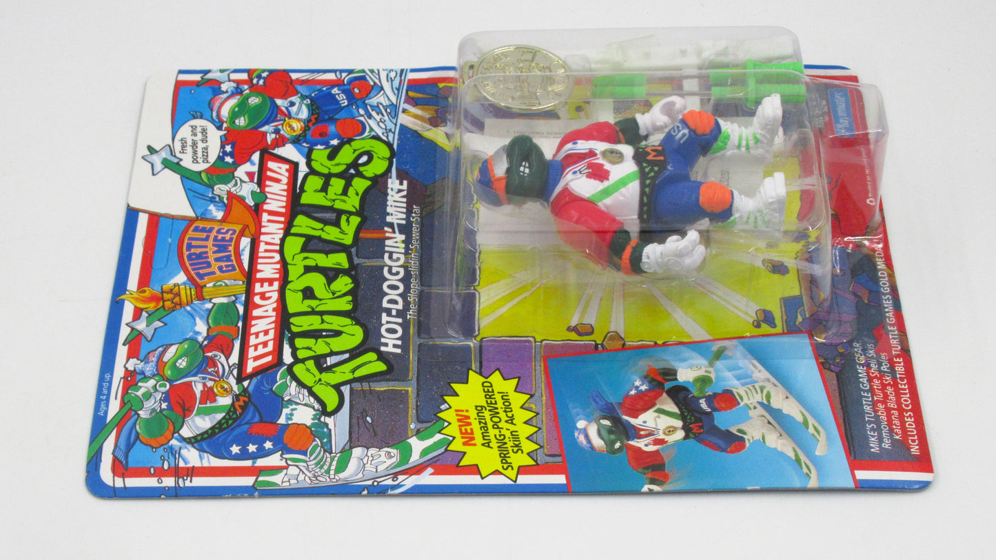 TMNT Turtle Games Hot-Doggin' Mike 4.5" Figure Teenage Mutant Ninja Turtles - Playmates (1992)