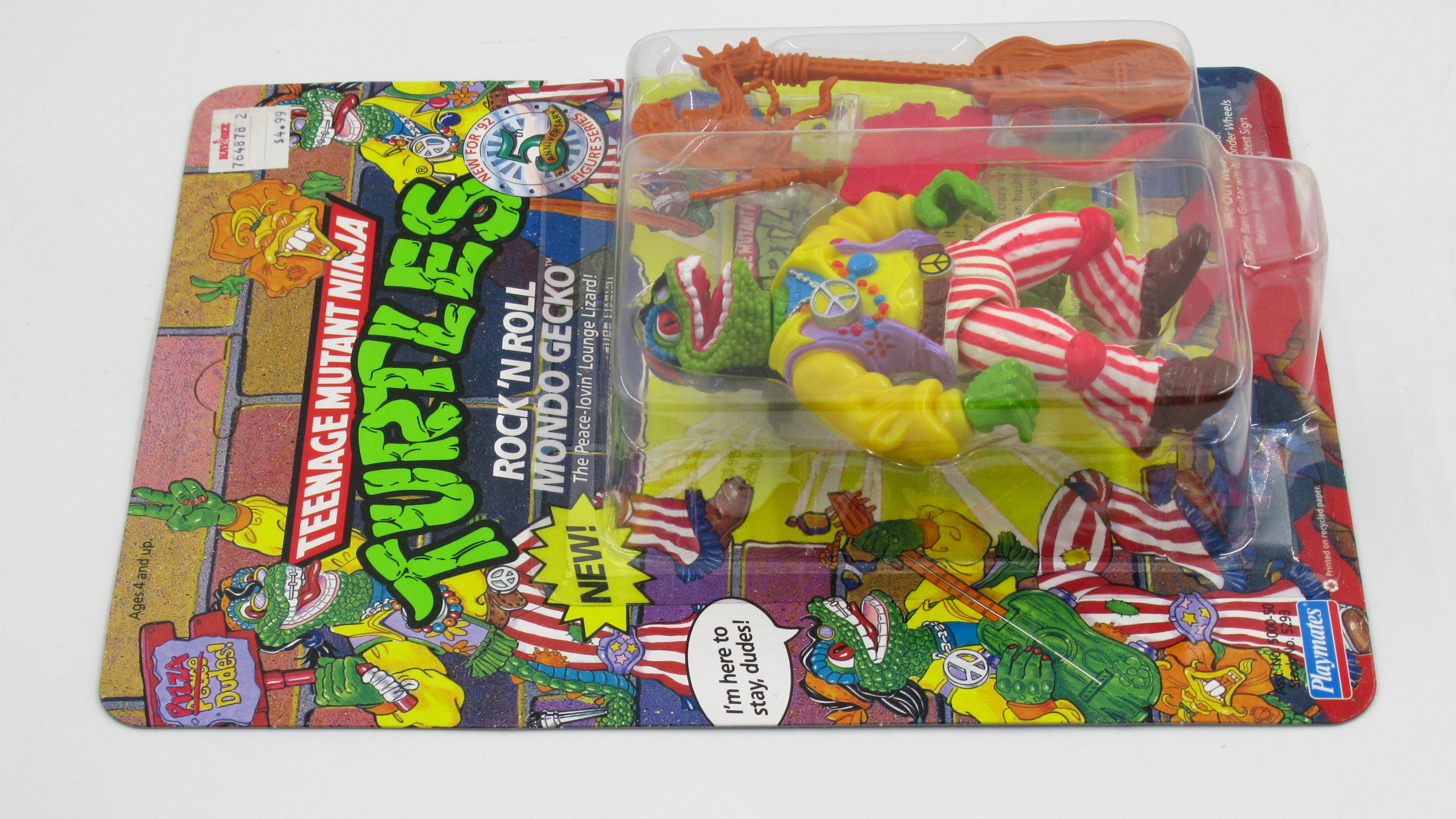 Teenage Mutant Ninja Turtles Rock N' Roll Mondo Gecko 4.5" Figure TMNTs - Playmates (1992)