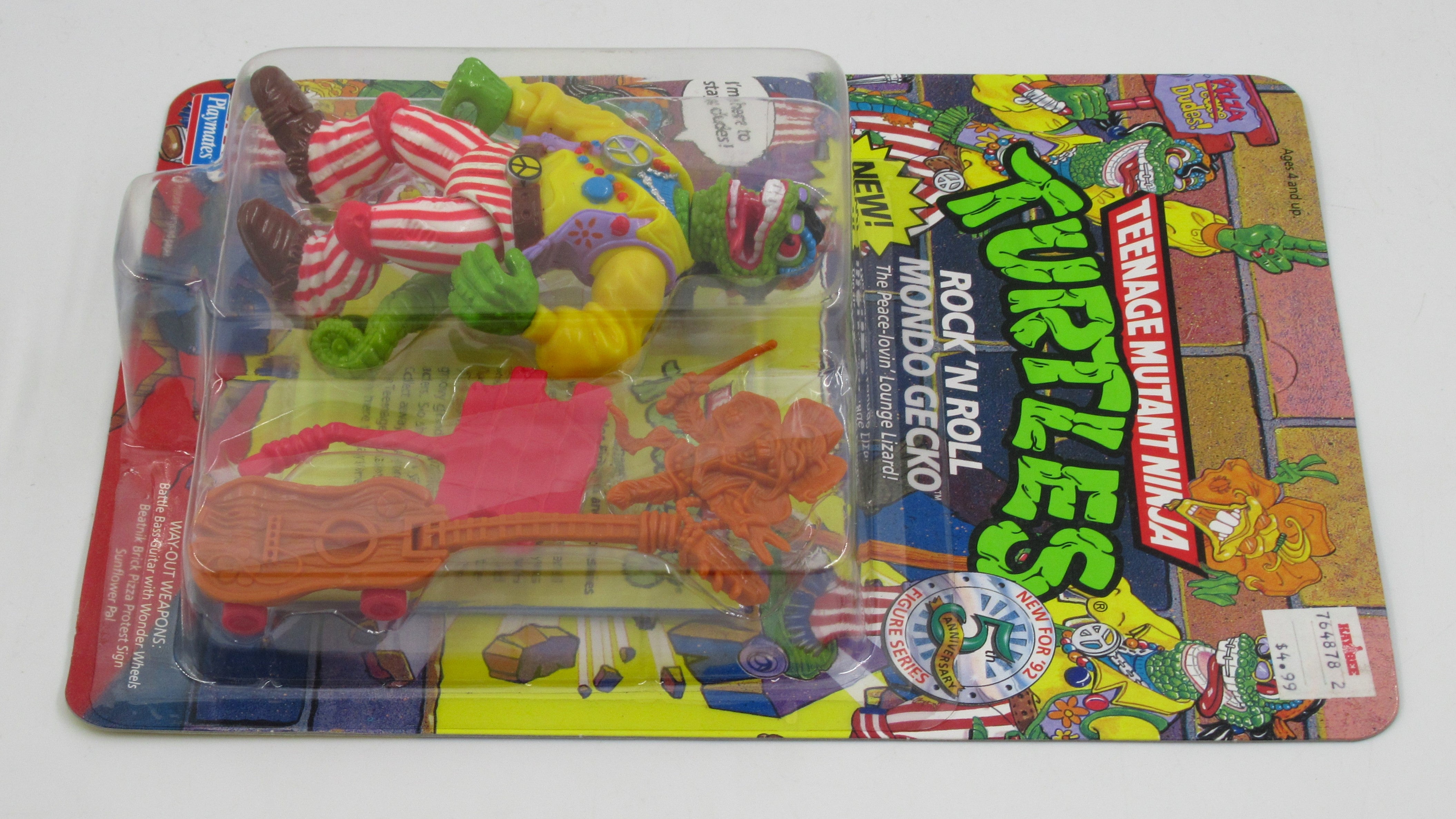 Teenage Mutant Ninja Turtles Rock N' Roll Mondo Gecko 4.5" Figure TMNTs - Playmates (1992)