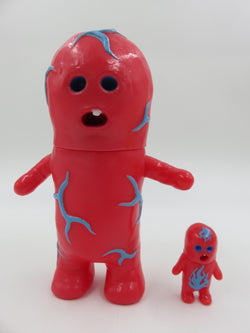 MENTA-KUN Red & Yellow Sofubi Figure Set - Yukinori Dehara (2005) Loose Japanese Vinyl Art Toys