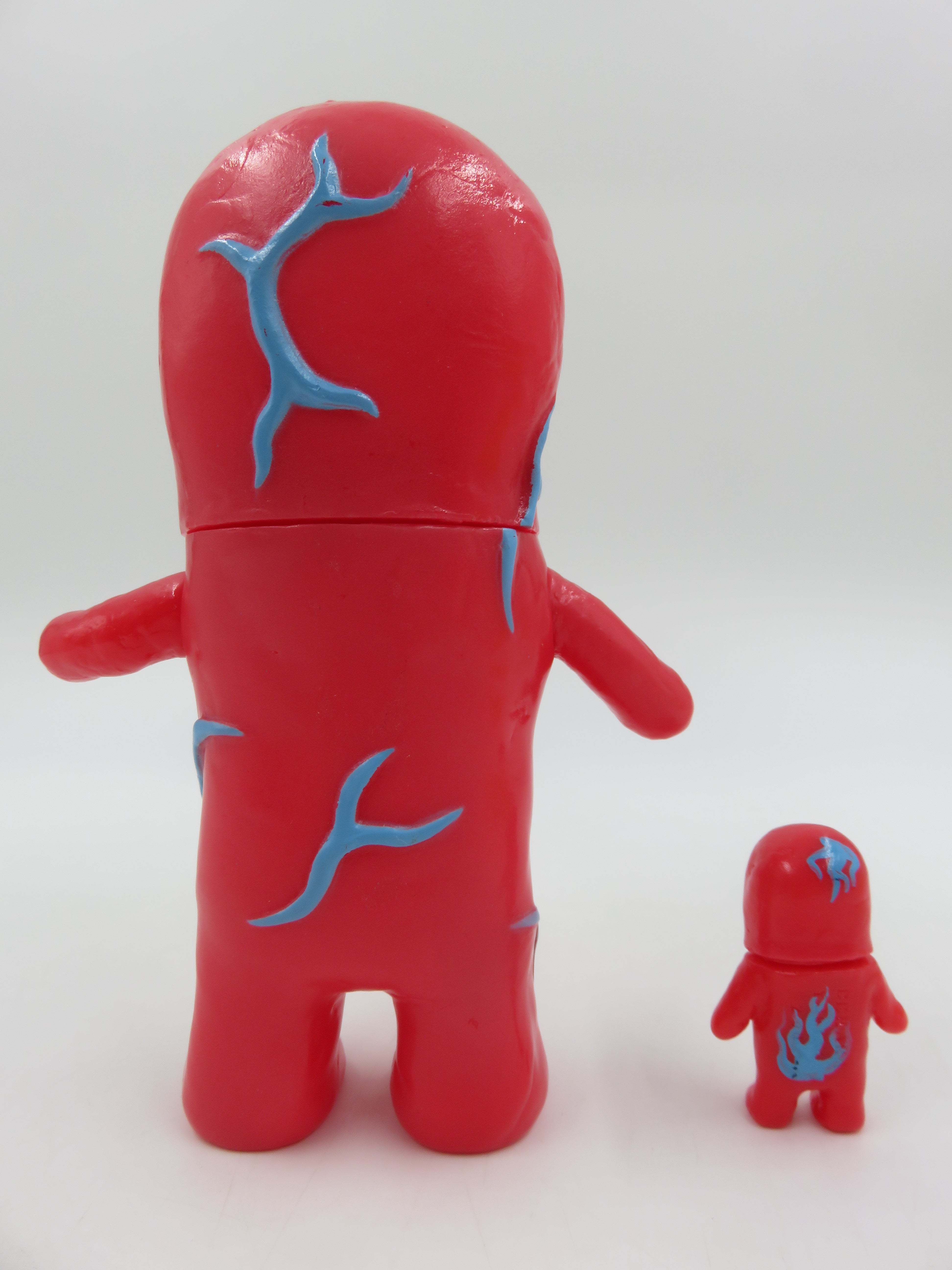 MENTA-KUN Red & Yellow Sofubi Figure Set - Yukinori Dehara (2005) Loose Japanese Vinyl Art Toys