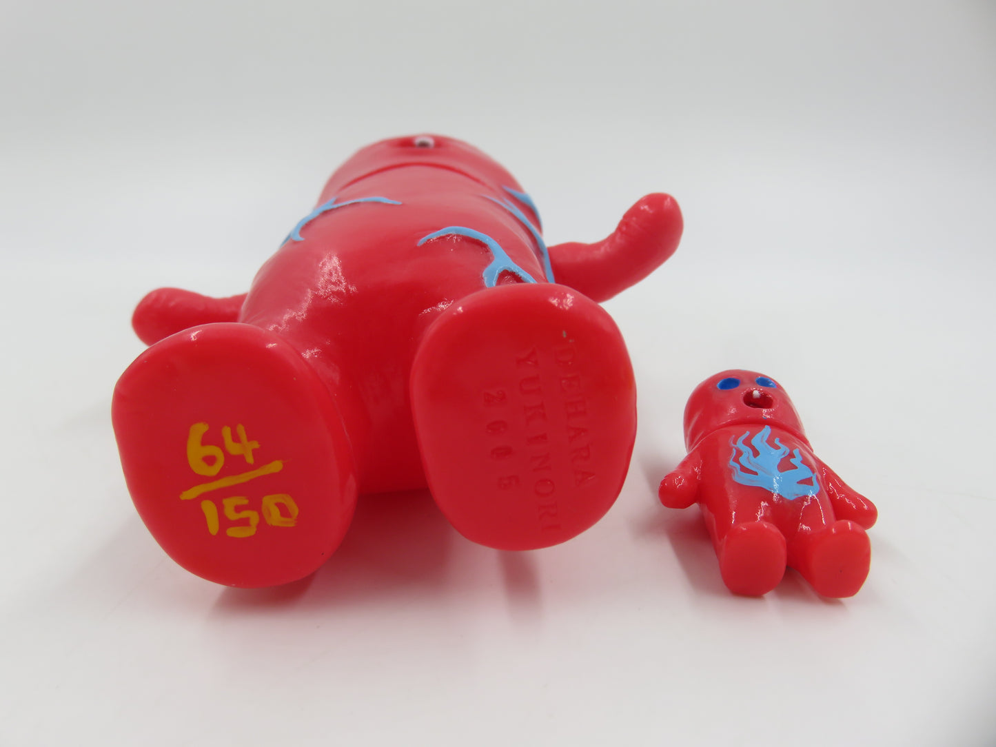 MENTA-KUN Red & Yellow Sofubi Figure Set - Yukinori Dehara (2005) Loose Japanese Vinyl Art Toys