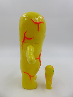 MENTA-KUN Red & Yellow Sofubi Figure Set - Yukinori Dehara (2005) Loose Japanese Vinyl Art Toys