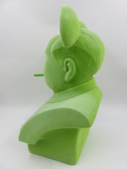 THE BIRD IS THE WORD (Mickey Mao) Green Flocked Bust - Frank Kozik (2009) Limited Edition Designer Art Toy