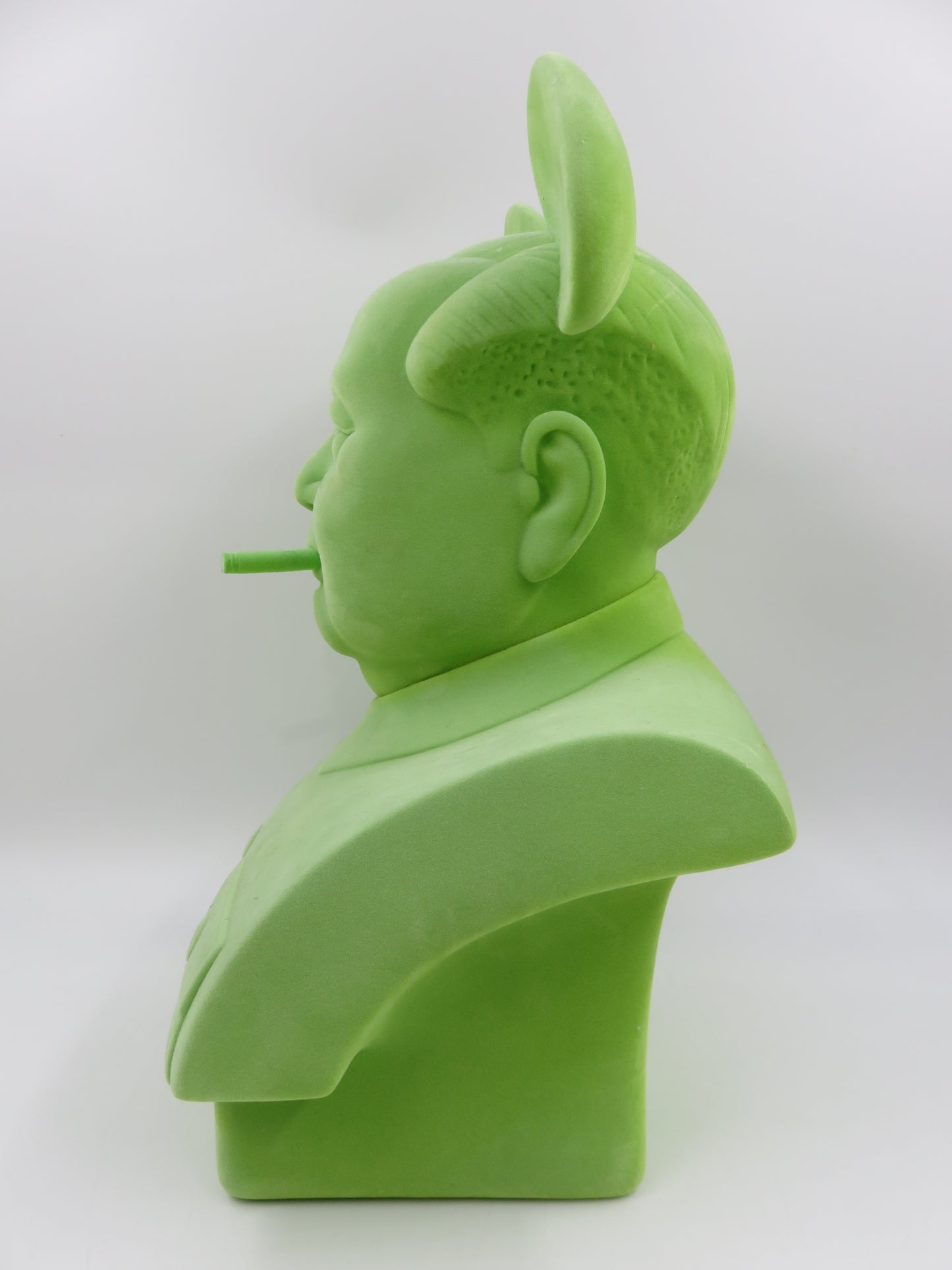 THE BIRD IS THE WORD (Mickey Mao) Green Flocked Bust - Frank Kozik (2009) Limited Edition Designer Art Toy