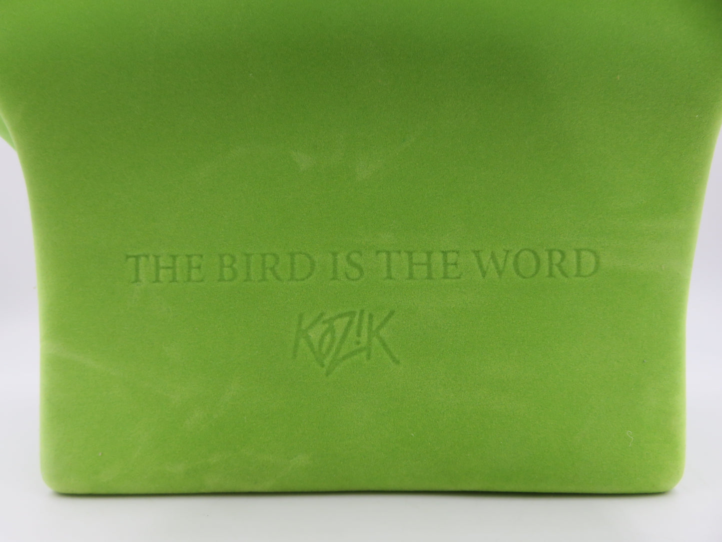 THE BIRD IS THE WORD (Mickey Mao) Green Flocked Bust - Frank Kozik (2009) Limited Edition Designer Art Toy