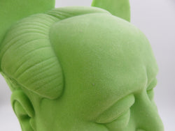 THE BIRD IS THE WORD (Mickey Mao) Green Flocked Bust - Frank Kozik (2009) Limited Edition Designer Art Toy