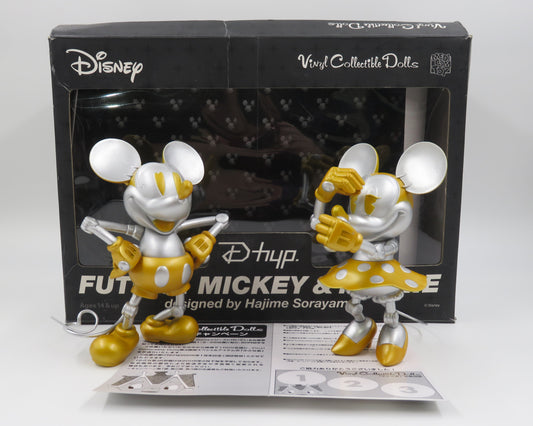 DISNEY Future Mickey & Minnie VCD Figures - Hajime Sorayama x Medicom Toy (2004) Limited Edition Designer Art Toy