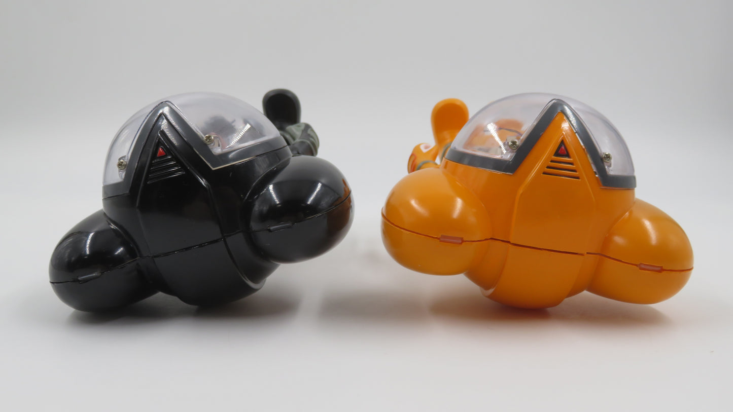 COSMOUSE Orange & Black Vinyl Figures - Koji Takeuchi x Flying Cat (2003) Loose Art Toys