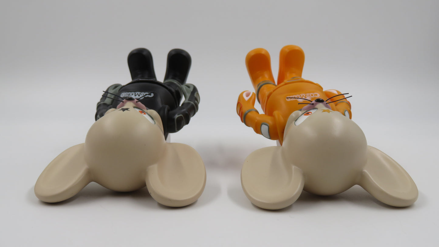 COSMOUSE Orange & Black Vinyl Figures - Koji Takeuchi x Flying Cat (2003) Loose Art Toys