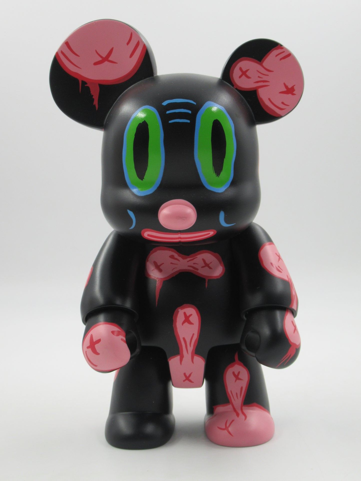 QEE COLLECTION Black OX-OP 8" Bear Vinyl Figure -  Gary Baseman x Toy2R (2005) Designer Art Toy