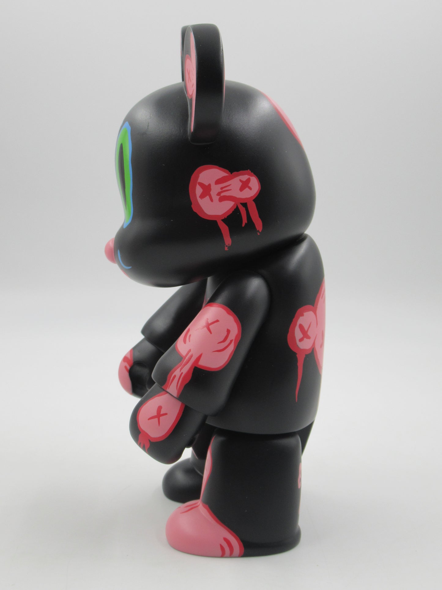 QEE COLLECTION Black OX-OP 8" Bear Vinyl Figure -  Gary Baseman x Toy2R (2005) Designer Art Toy