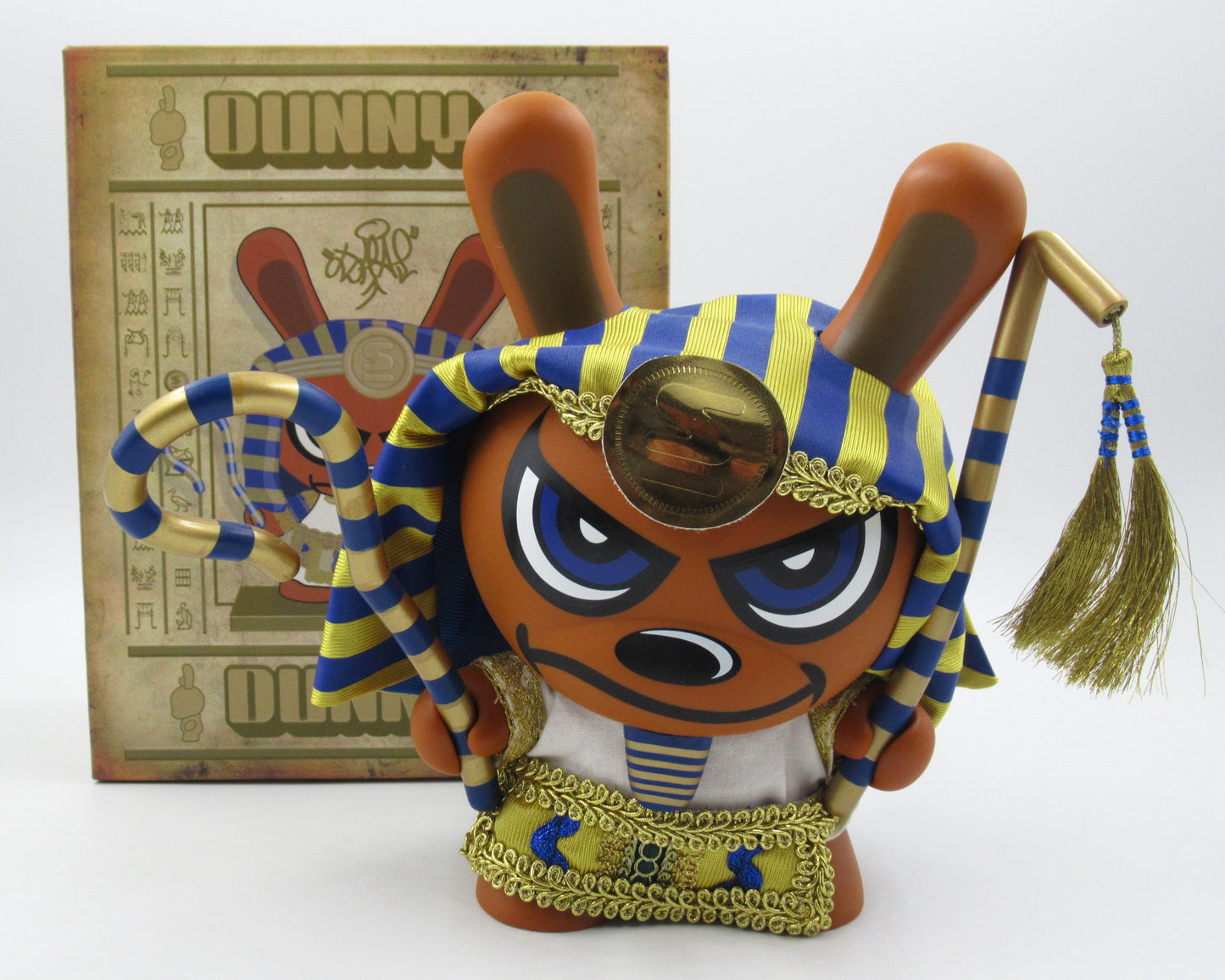 DUNNY Blue King Tut 8" Vinyl Figure - Sket One x Kidrobot (2006) Limited Edition Designer Art Toy