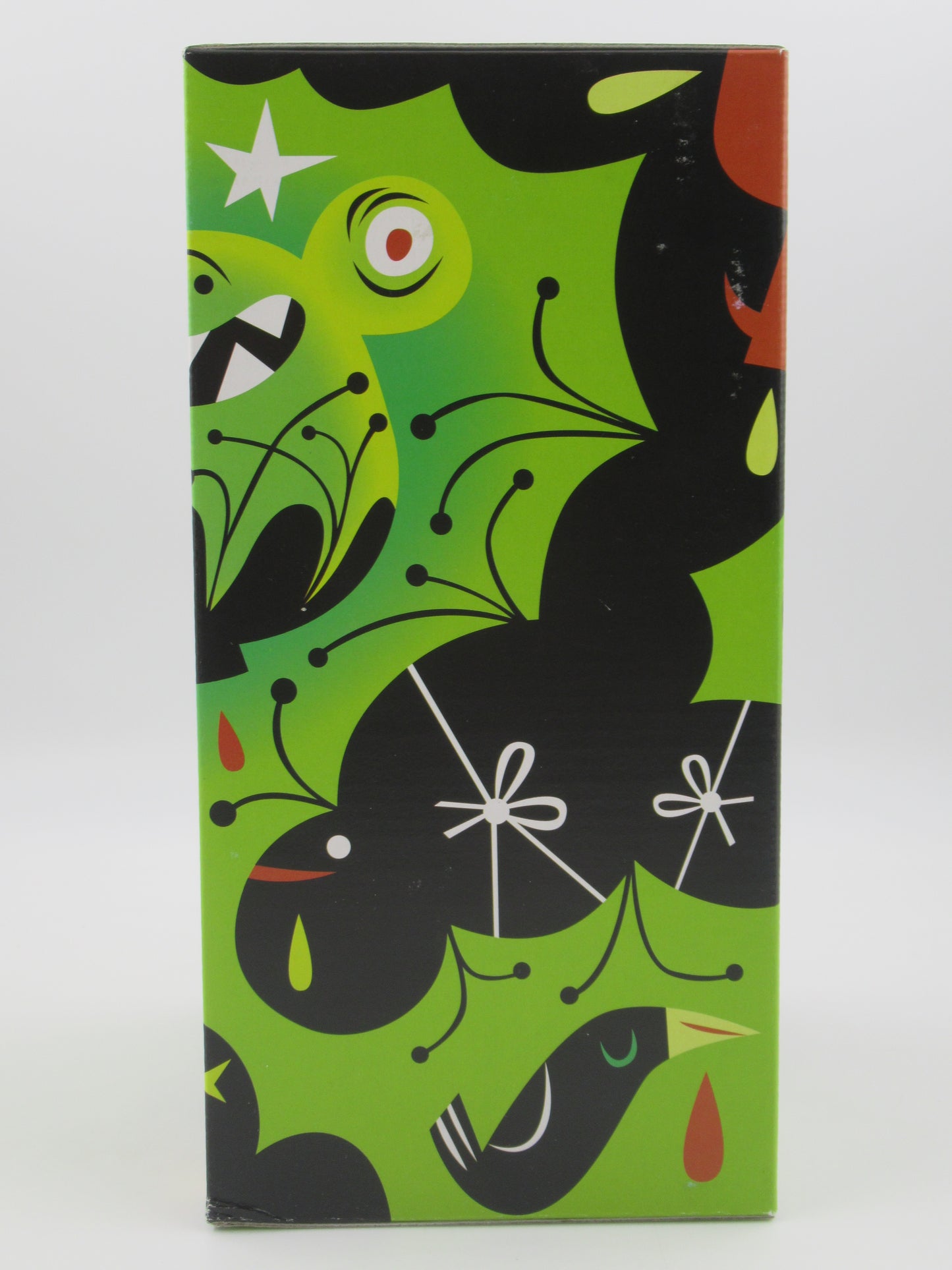 QEE COLLECTION Green Deco Virus 8" Bear Vinyl Figure - Tim Biskup x Toy2R (2004) Designer Art Toy