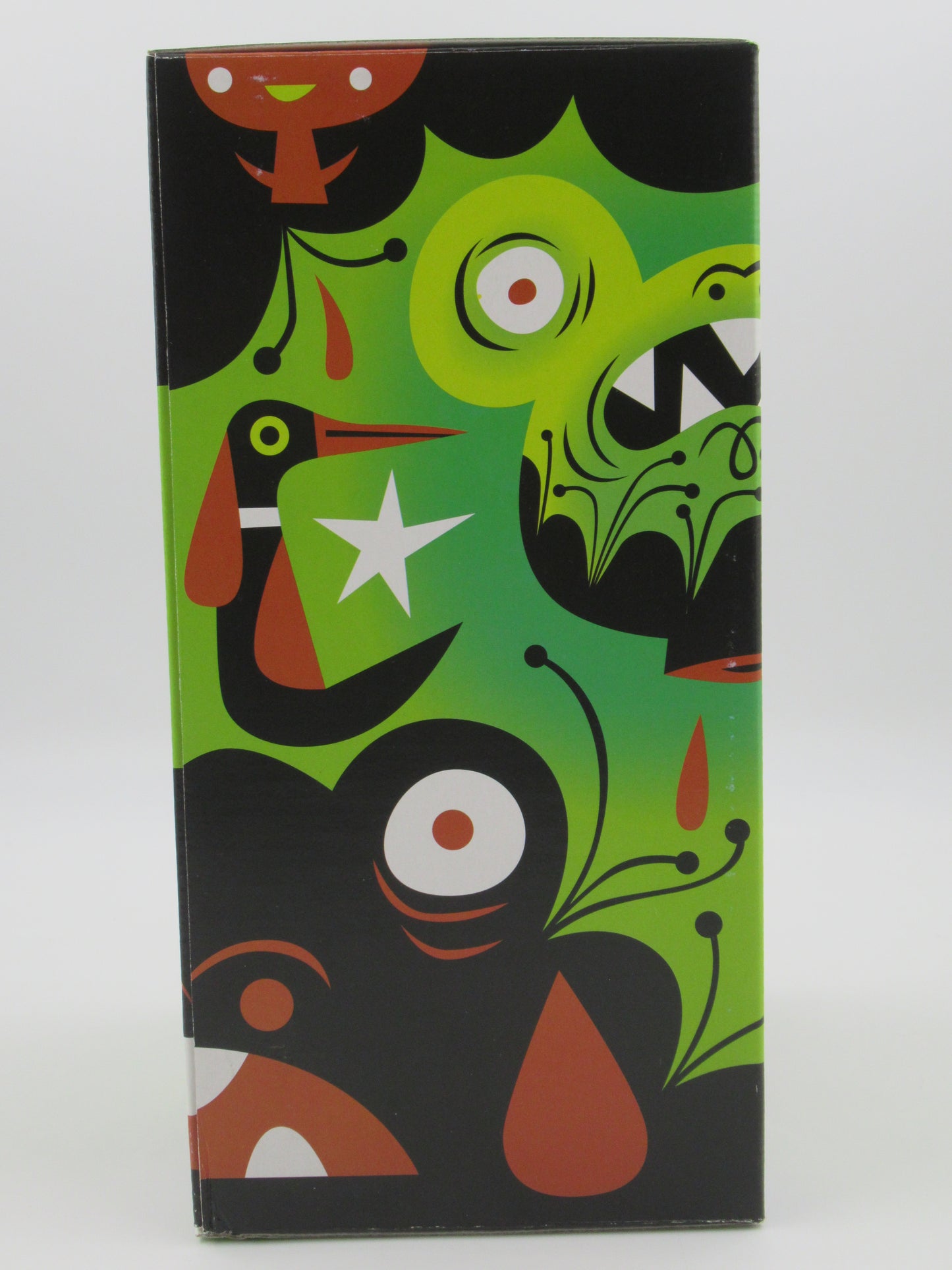 QEE COLLECTION Green Deco Virus 8" Bear Vinyl Figure - Tim Biskup x Toy2R (2004) Designer Art Toy