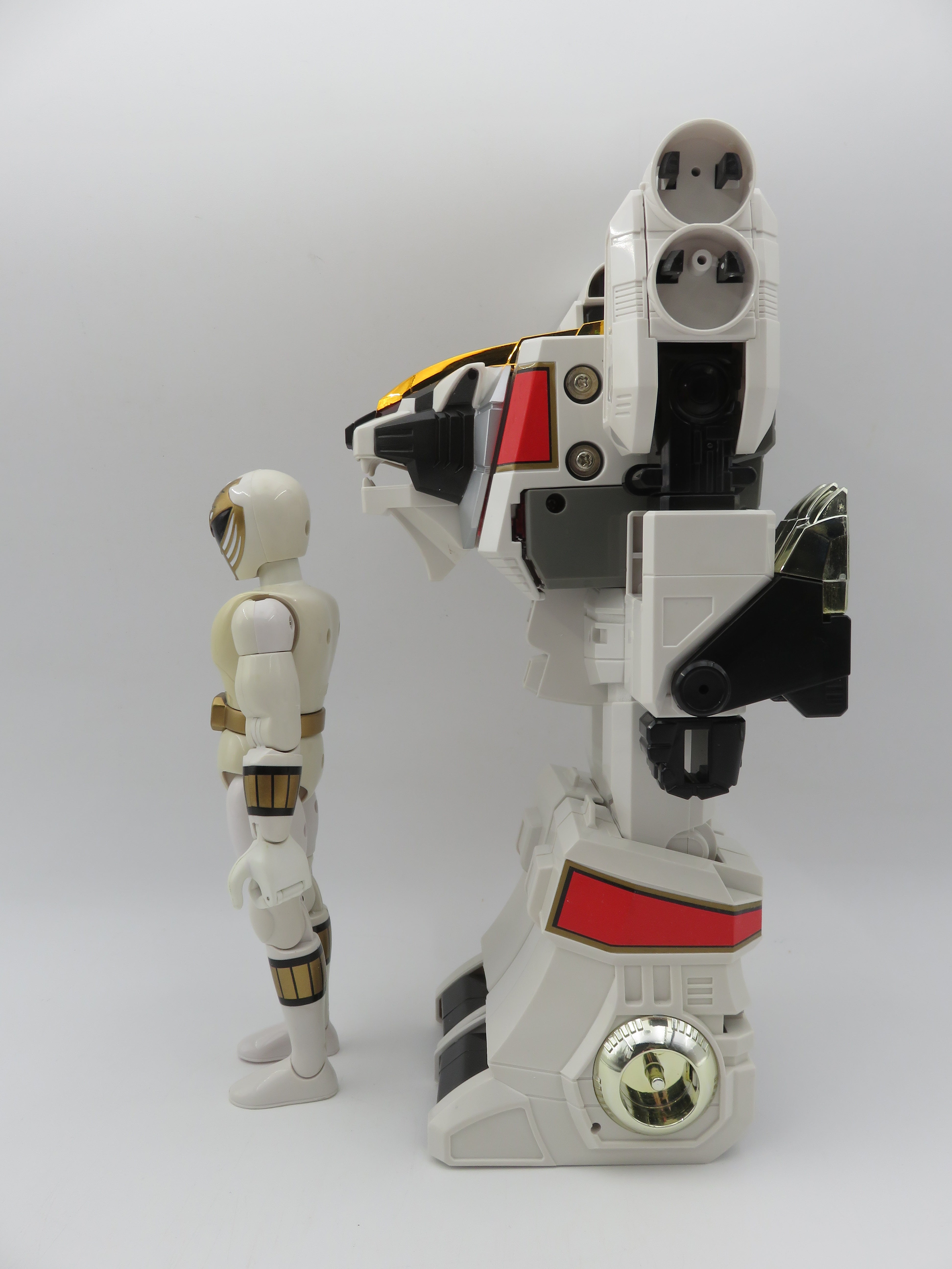 MIGHTY MORPHIN' POWER RANGERS White Tigerzord Figure Set - Bandai (1994) Vintage Robot Toy