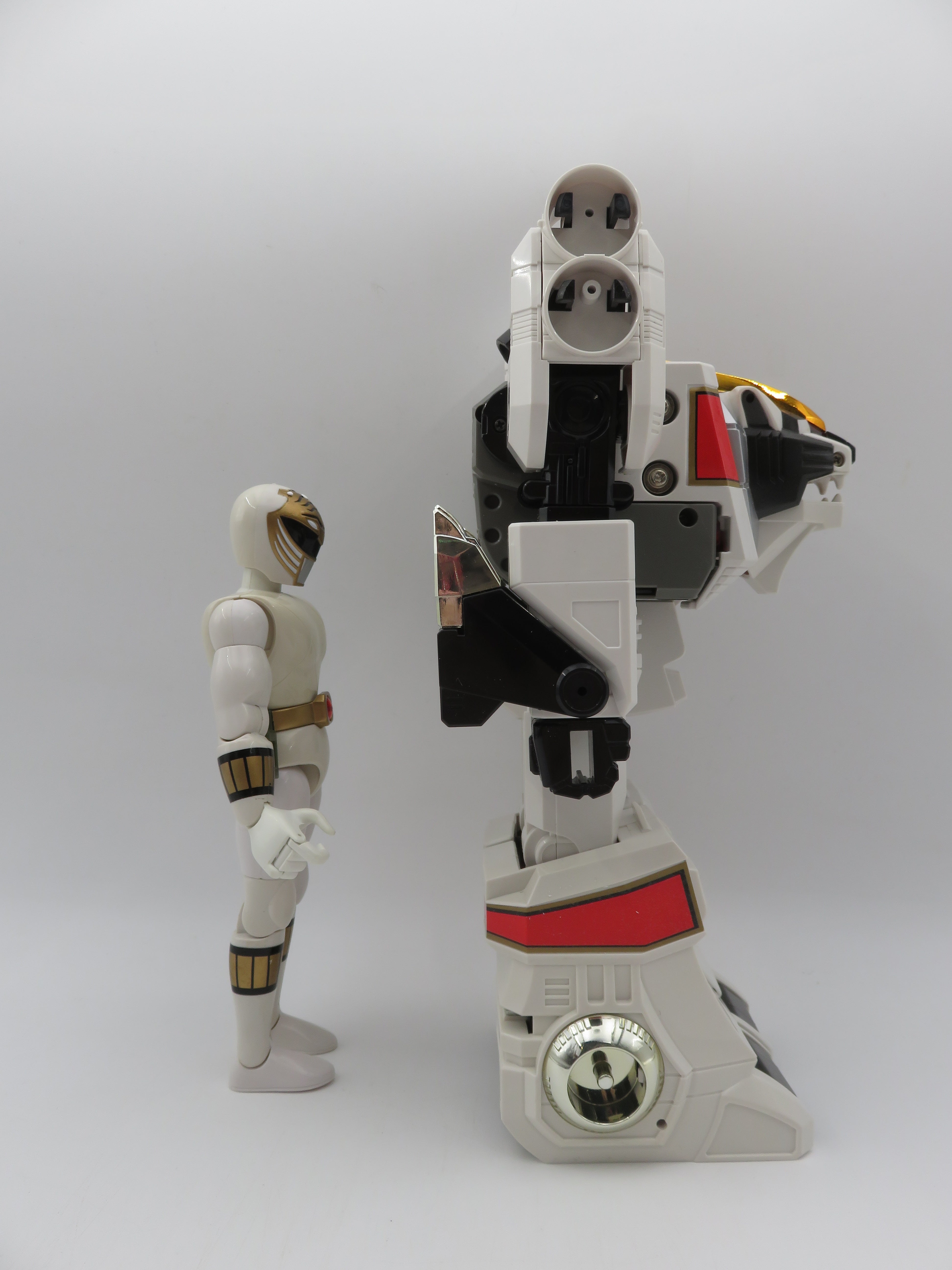 MIGHTY MORPHIN' POWER RANGERS White Tigerzord Figure Set - Bandai (1994) Vintage Robot Toy