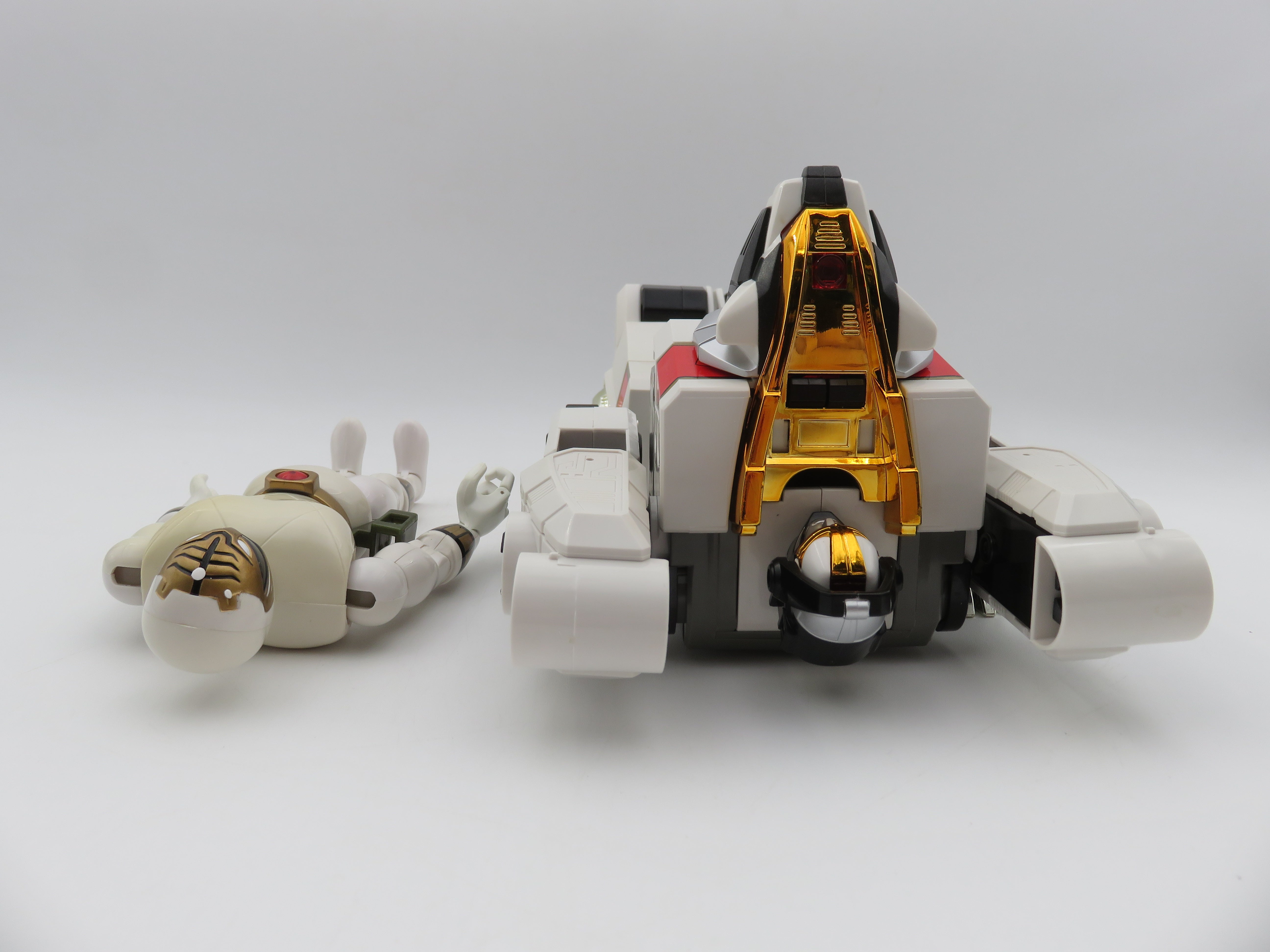 MIGHTY MORPHIN' POWER RANGERS White Tigerzord Figure Set - Bandai (1994) Vintage Robot Toy