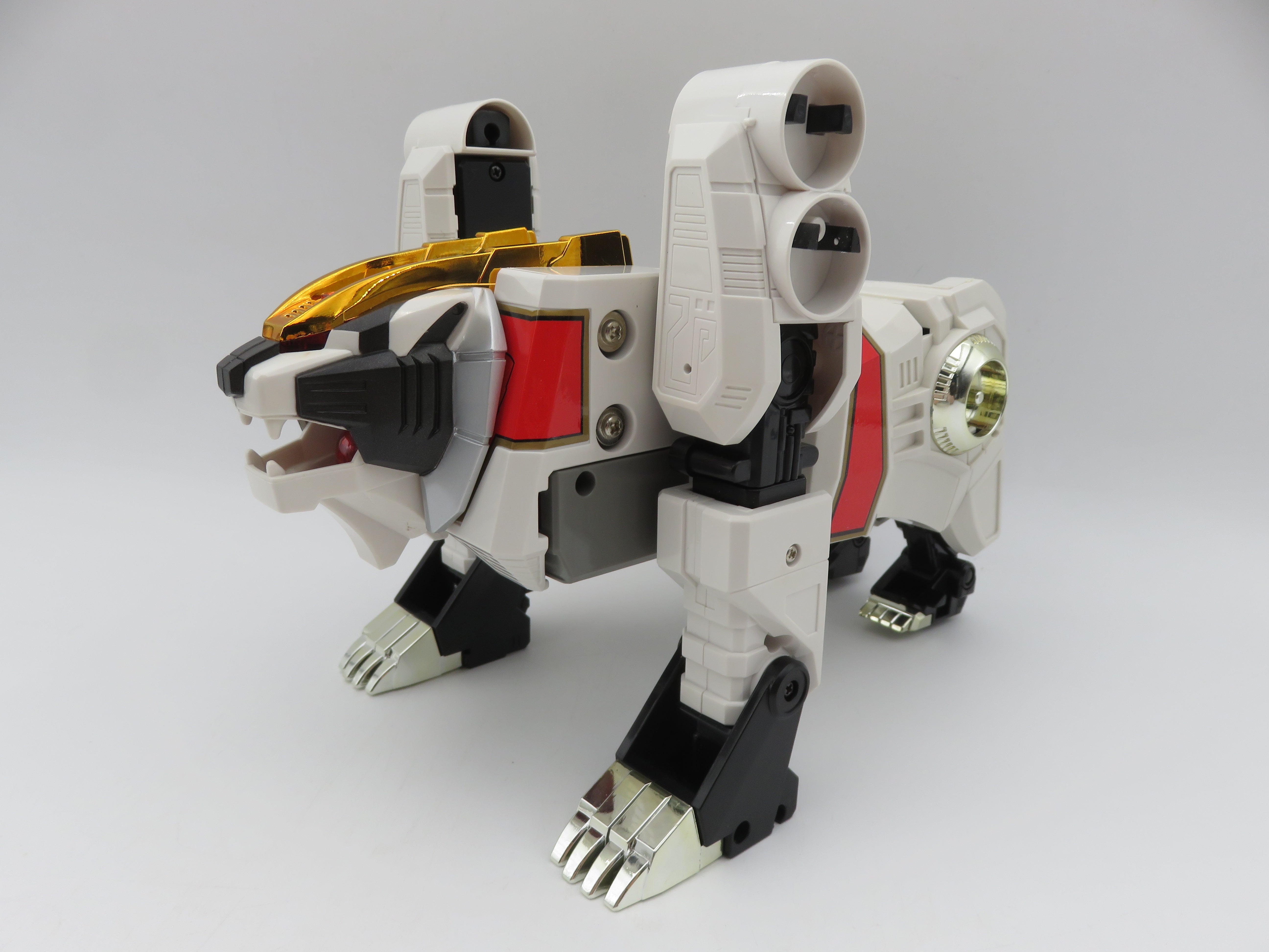 MIGHTY MORPHIN' POWER RANGERS White Tigerzord Figure Set - Bandai (1994) Vintage Robot Toy