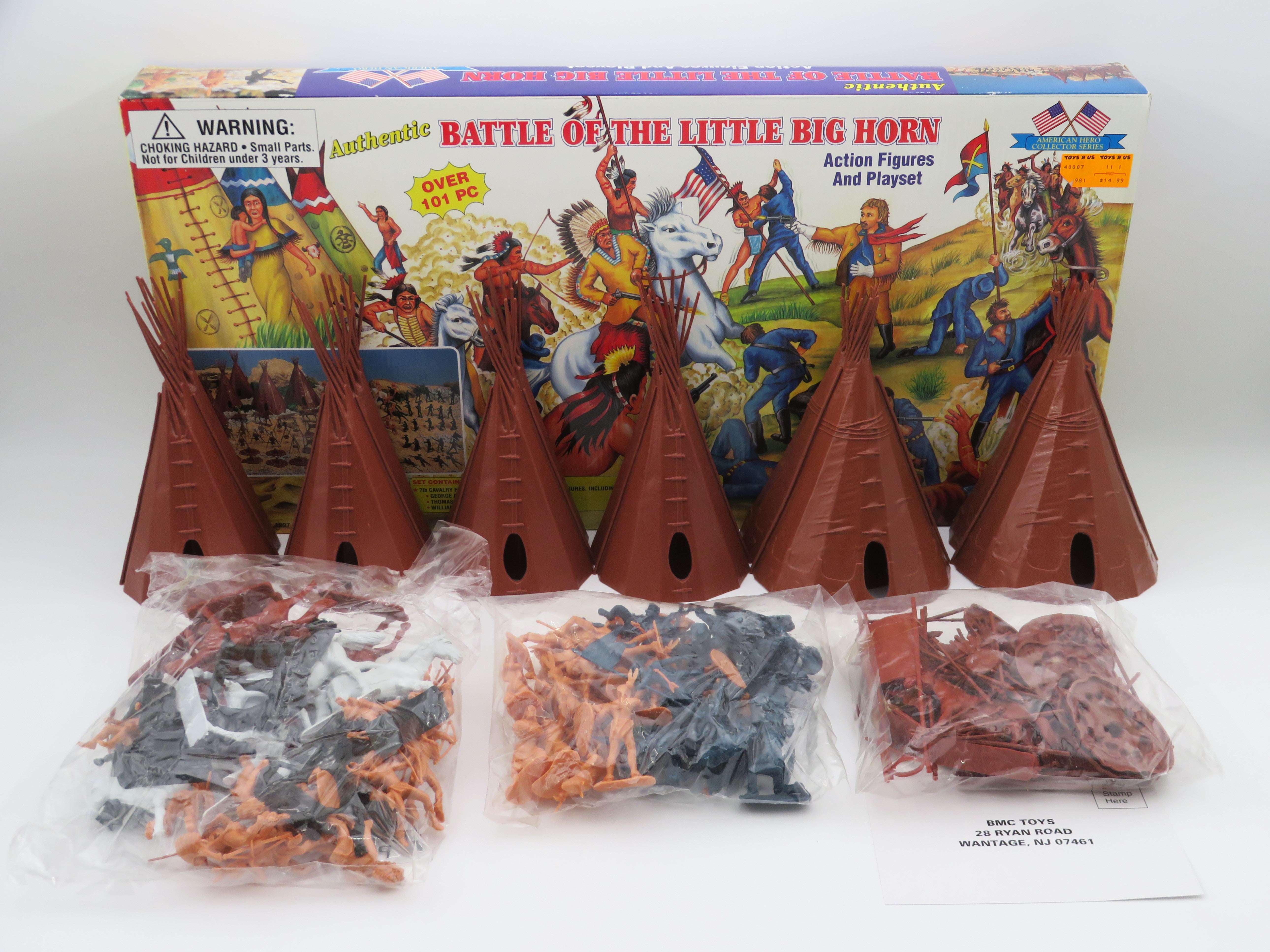 AMERICAN HERO COLLECTOR SERIES Battle of the Little Big Horn Action Figures & Playset - BMC Toys (1997) Toy Soldiers