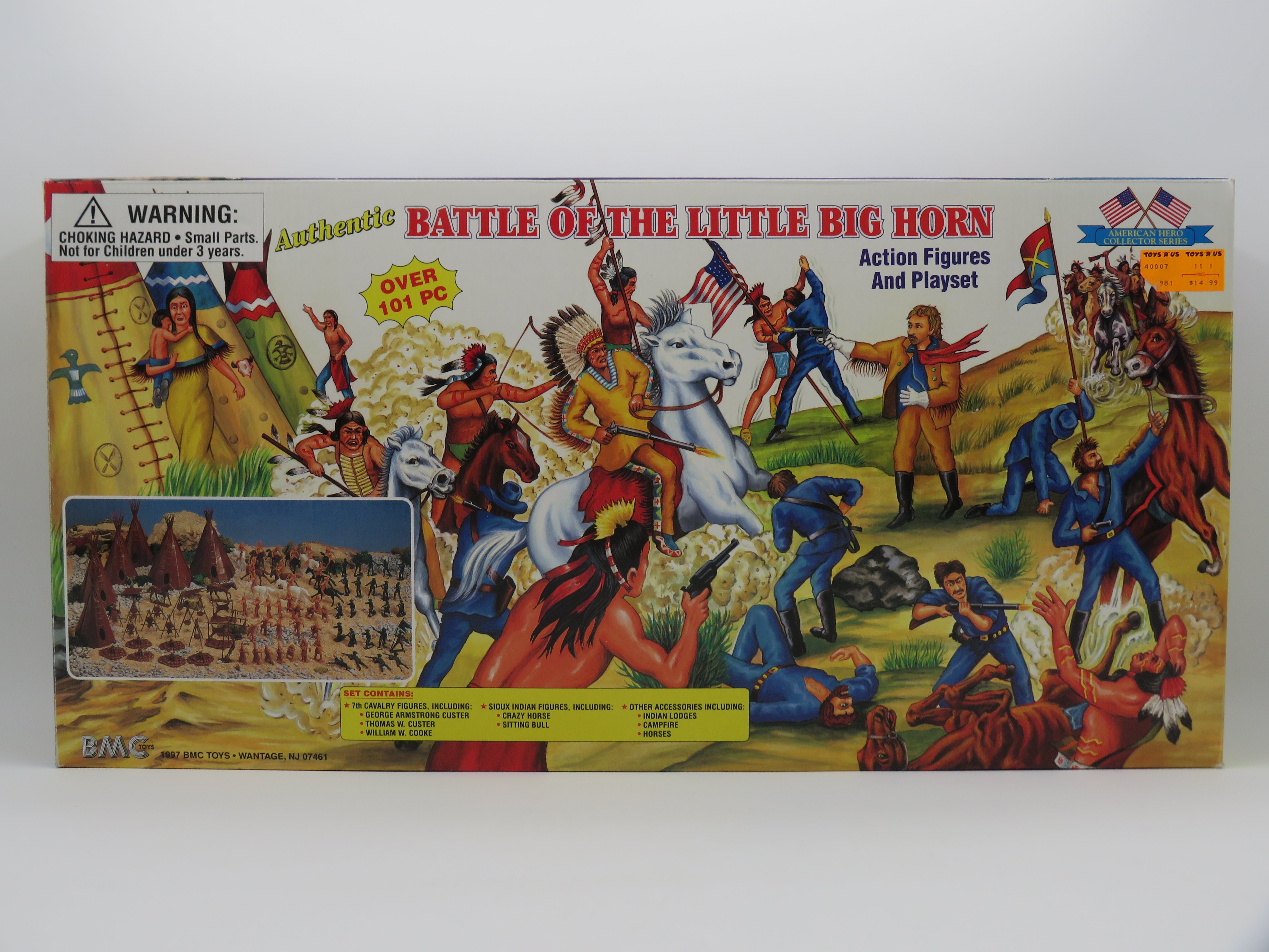 AMERICAN HERO COLLECTOR SERIES Battle of the Little Big Horn Action Figures & Playset - BMC Toys (1997) Toy Soldiers