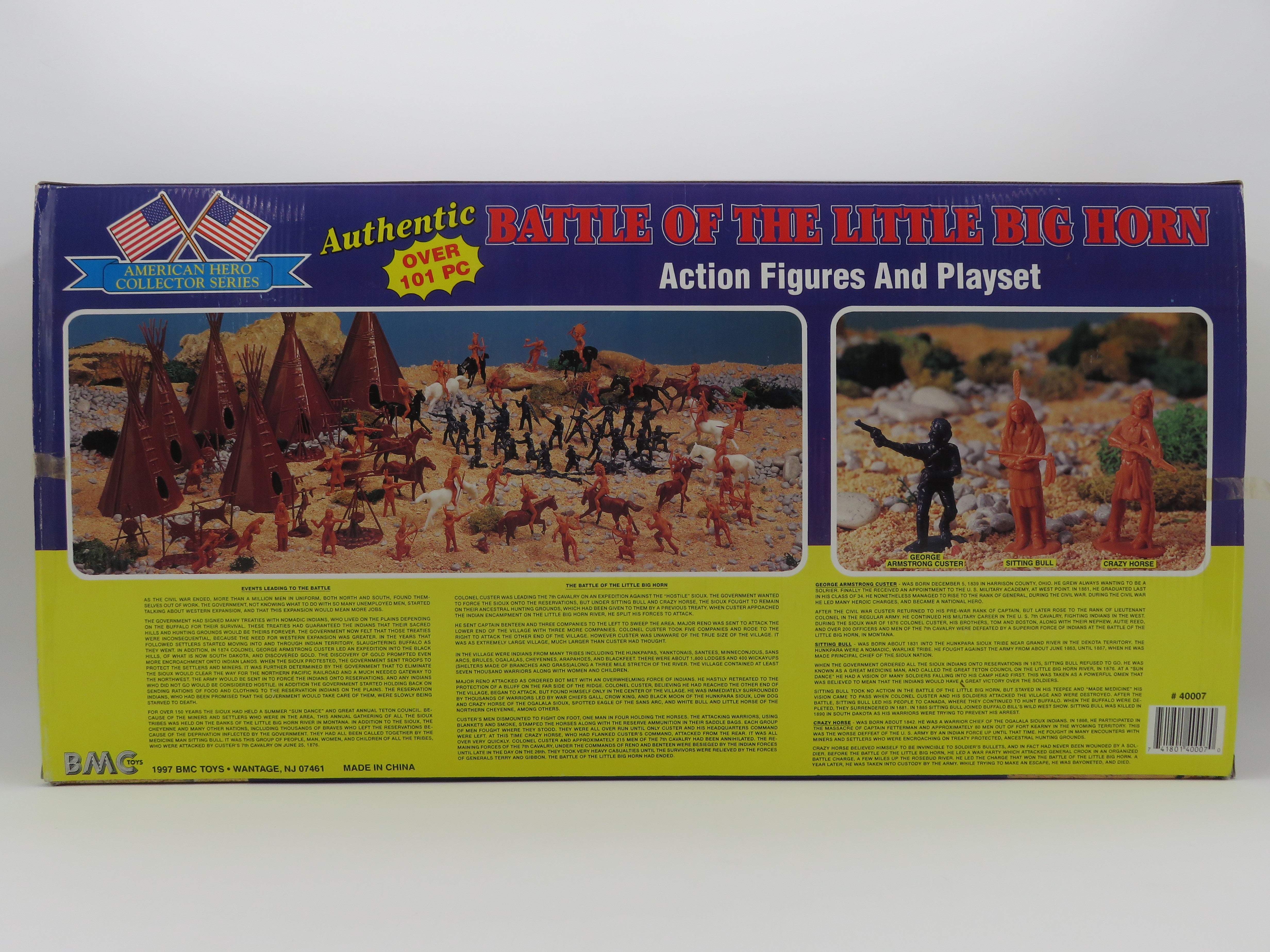 AMERICAN HERO COLLECTOR SERIES Battle of the Little Big Horn Action Figures & Playset - BMC Toys (1997) Toy Soldiers