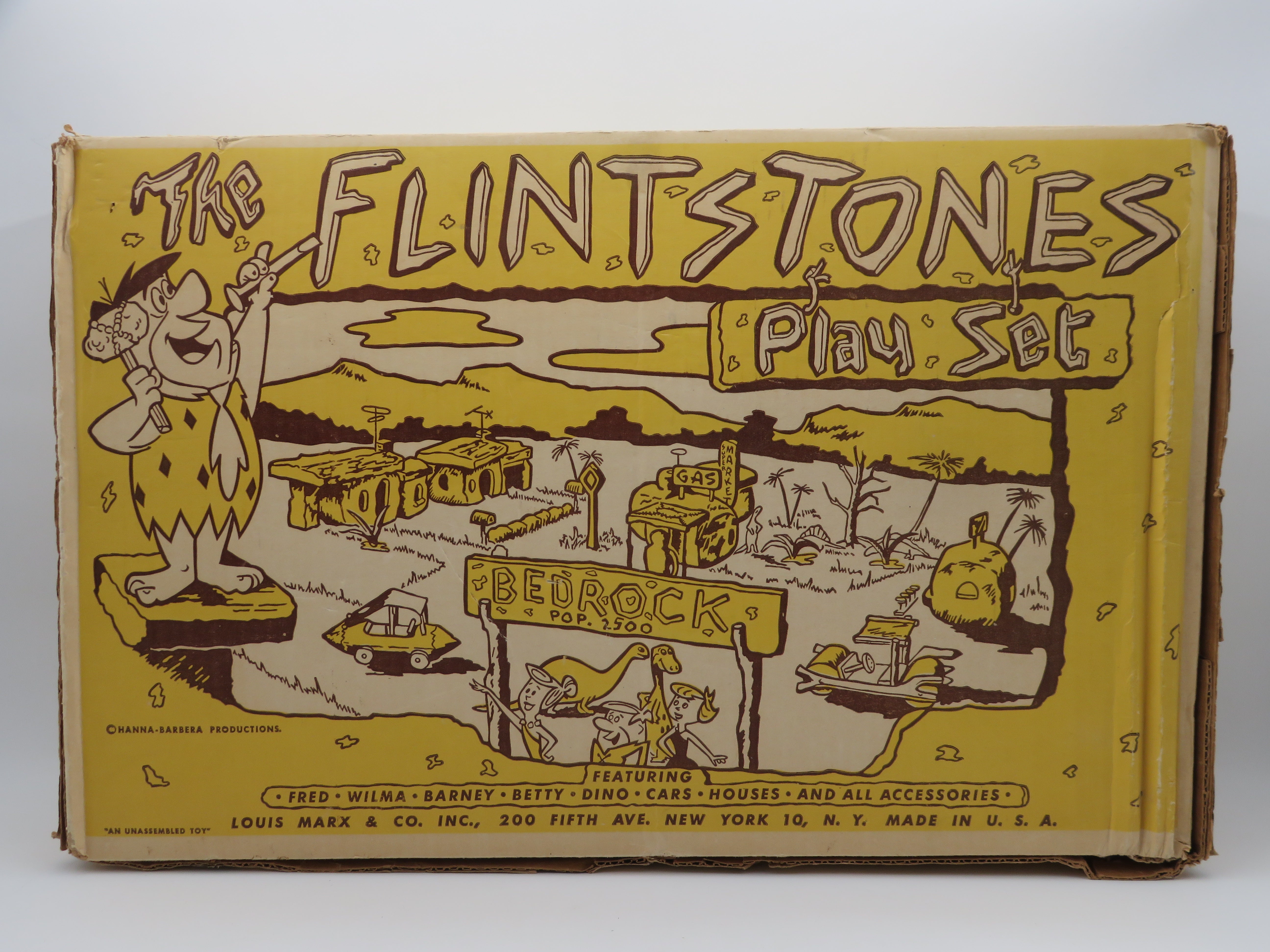 VINTAGE Flintstones Playset - Louis Marx & Co. (1961) Hanna-Barbera Collectible