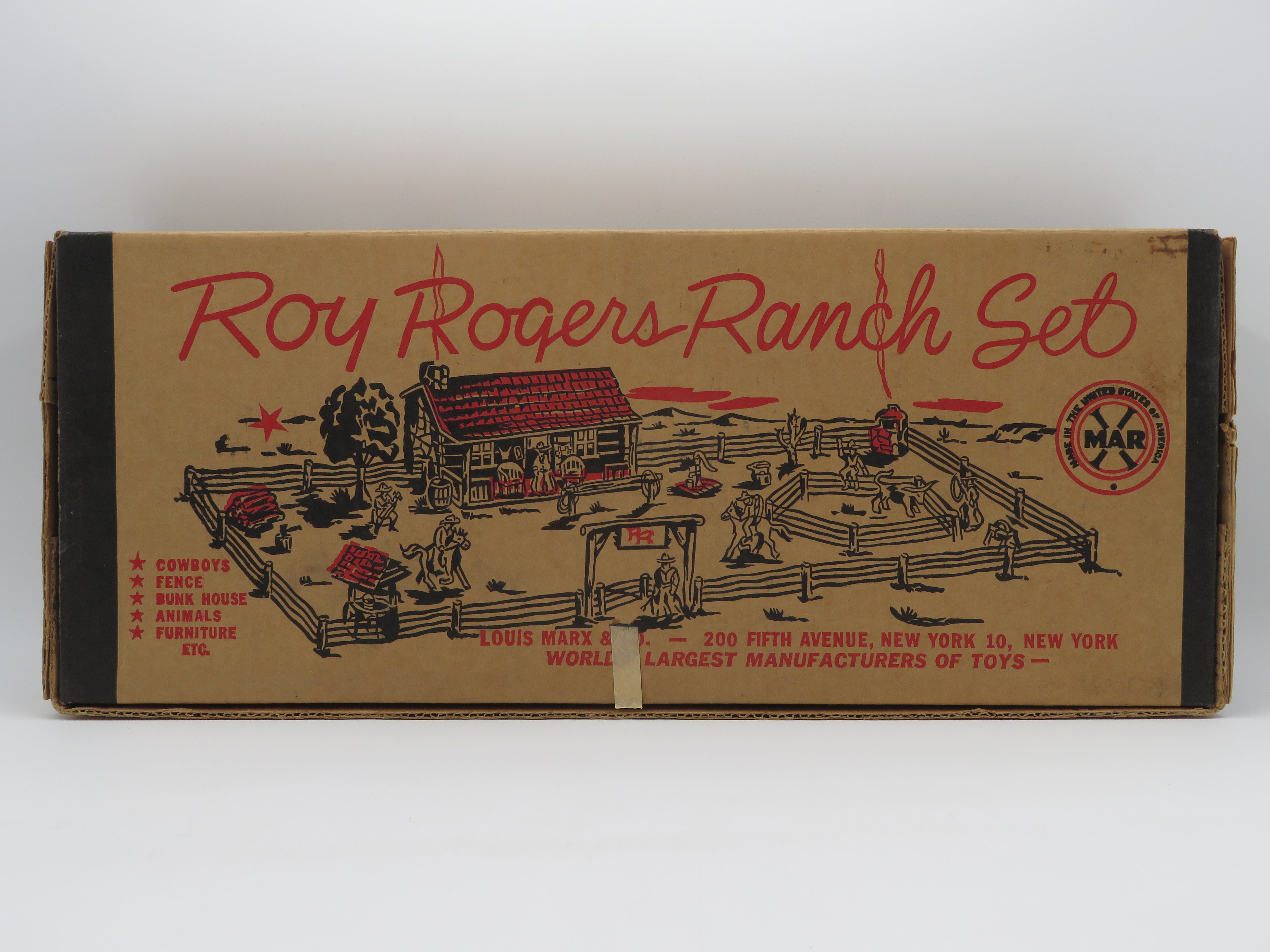 ROY ROGERS Ranch Set Tin Litho Playset - Louis Marx & Co./Marx Toys (c. 1950s) Vintage Collectible