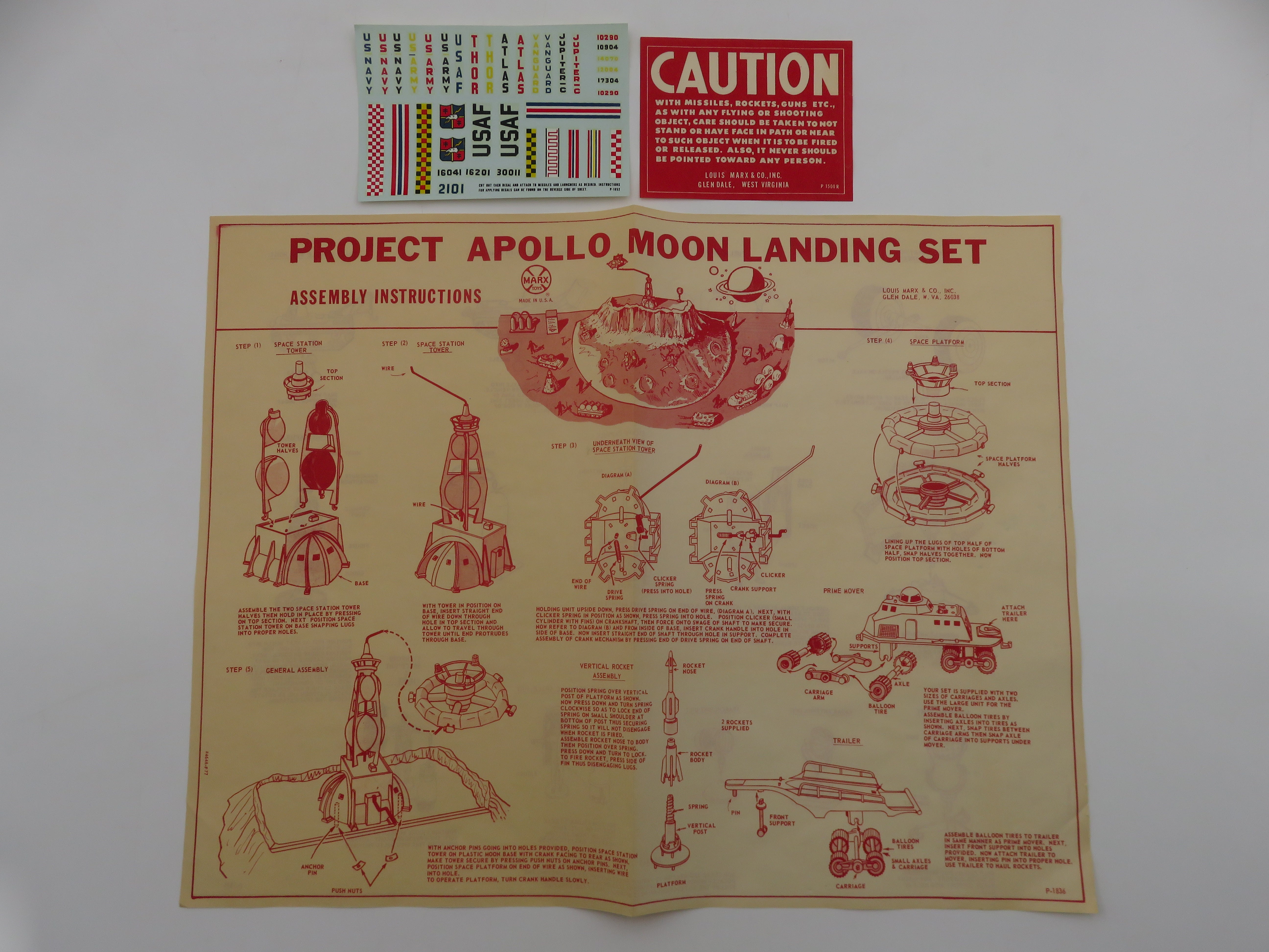 VINTAGE Project Apollo Moon Landing Set - Louis Marx & Co./Marx Toys (1968) #4646 Collectible