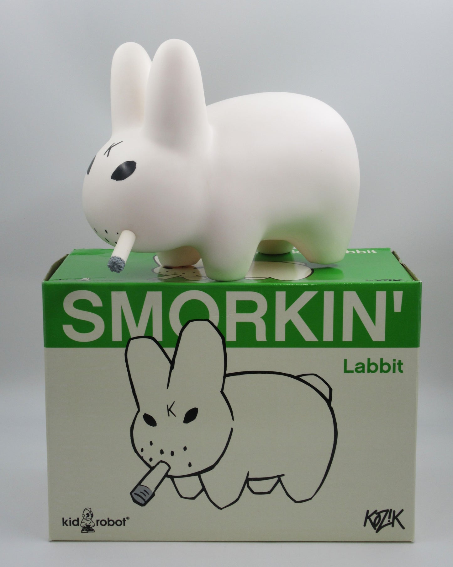 FRANK KOZIK Labbit White 10" V2 Vinyl Figure - Kidrobot (c. 2007) Limited Edition Designer Art Toy