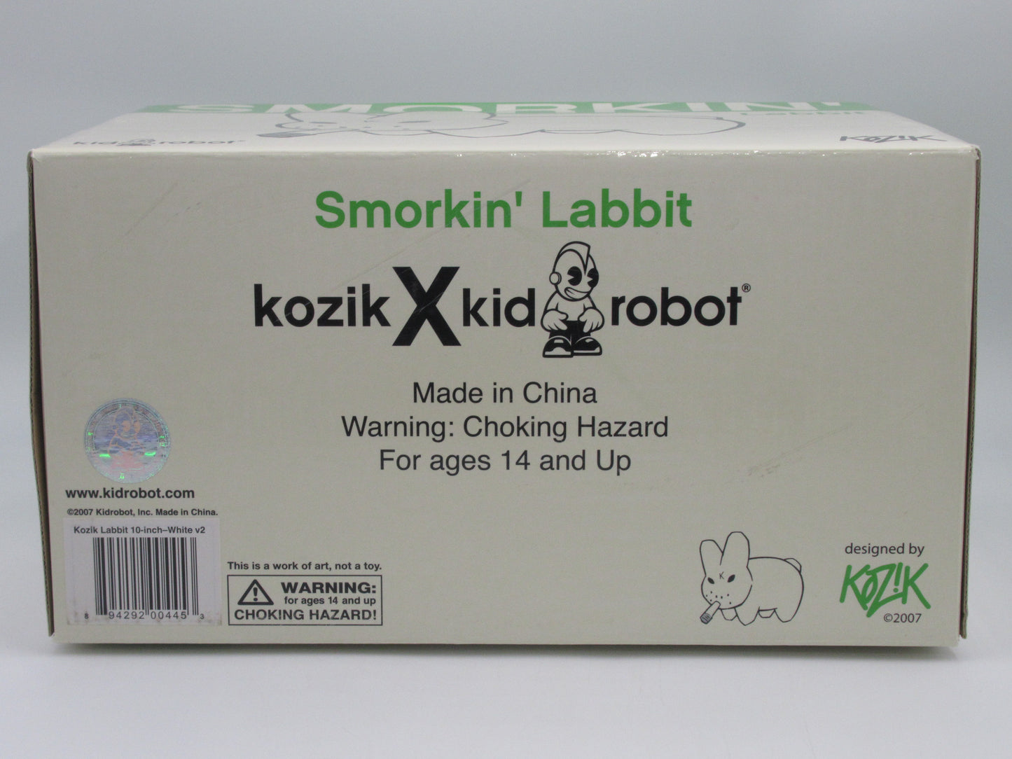 FRANK KOZIK Labbit White 10" V2 Vinyl Figure - Kidrobot (c. 2007) Limited Edition Designer Art Toy