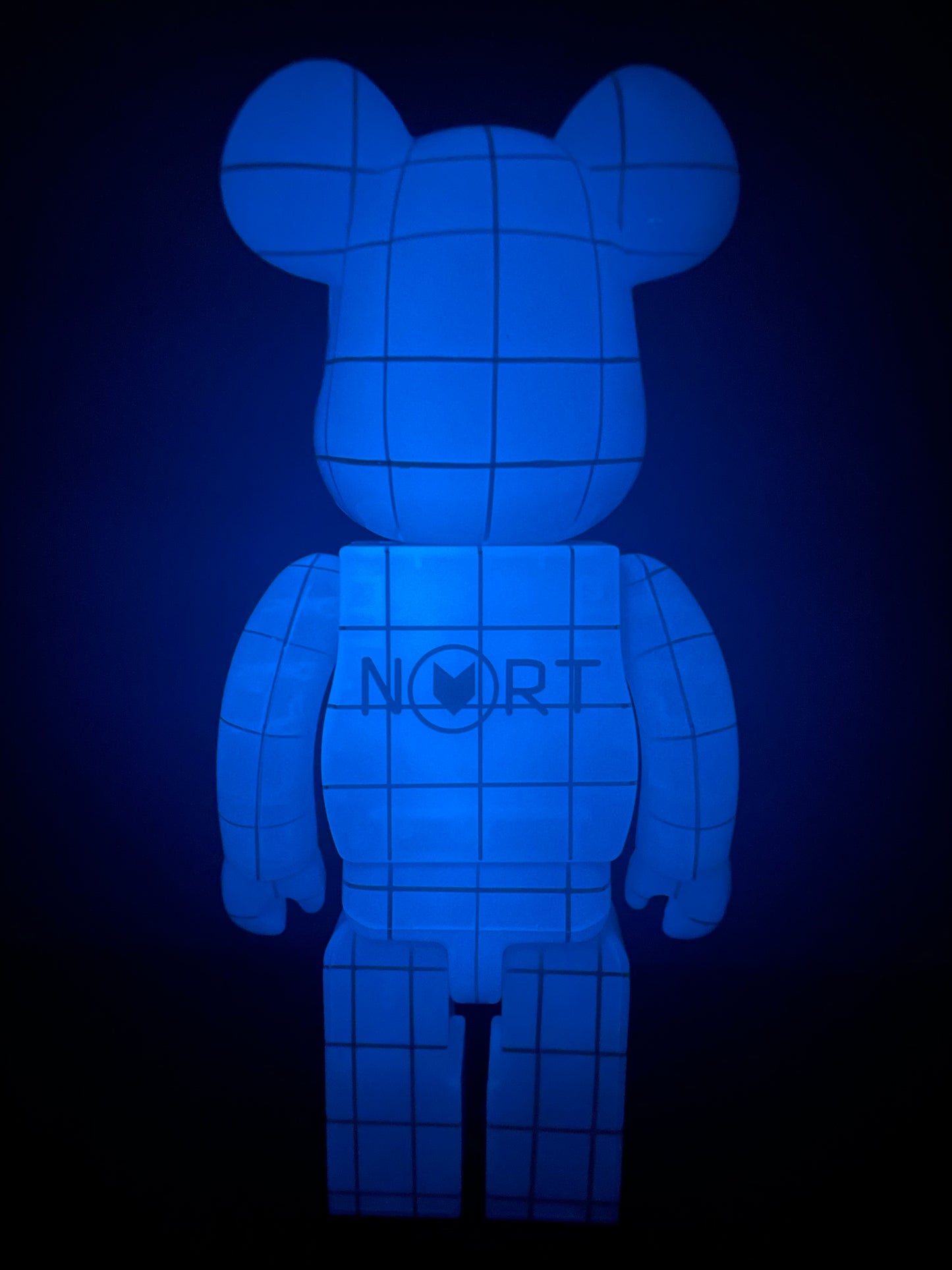 BEARBRICK Nort Blue GID 400% Figure - Medicom Toy (2007) Be@rbrick Art Toy & Box